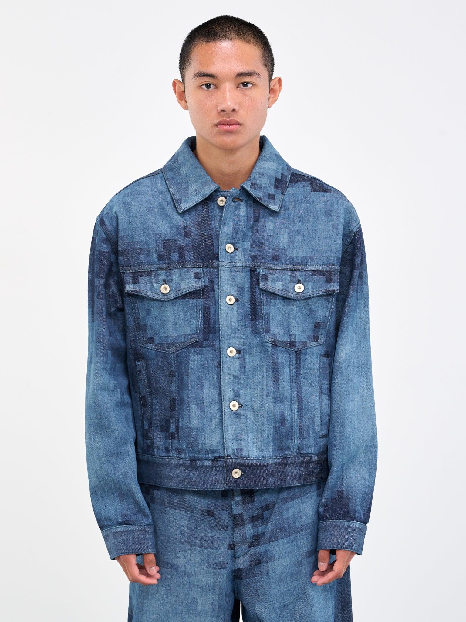 Loewe Pixelated Denim Jacket in Blue for Men | Lyst