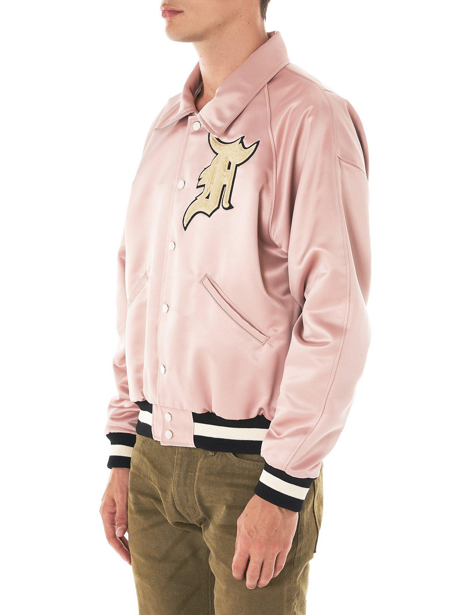 fear of god pink satin jacket