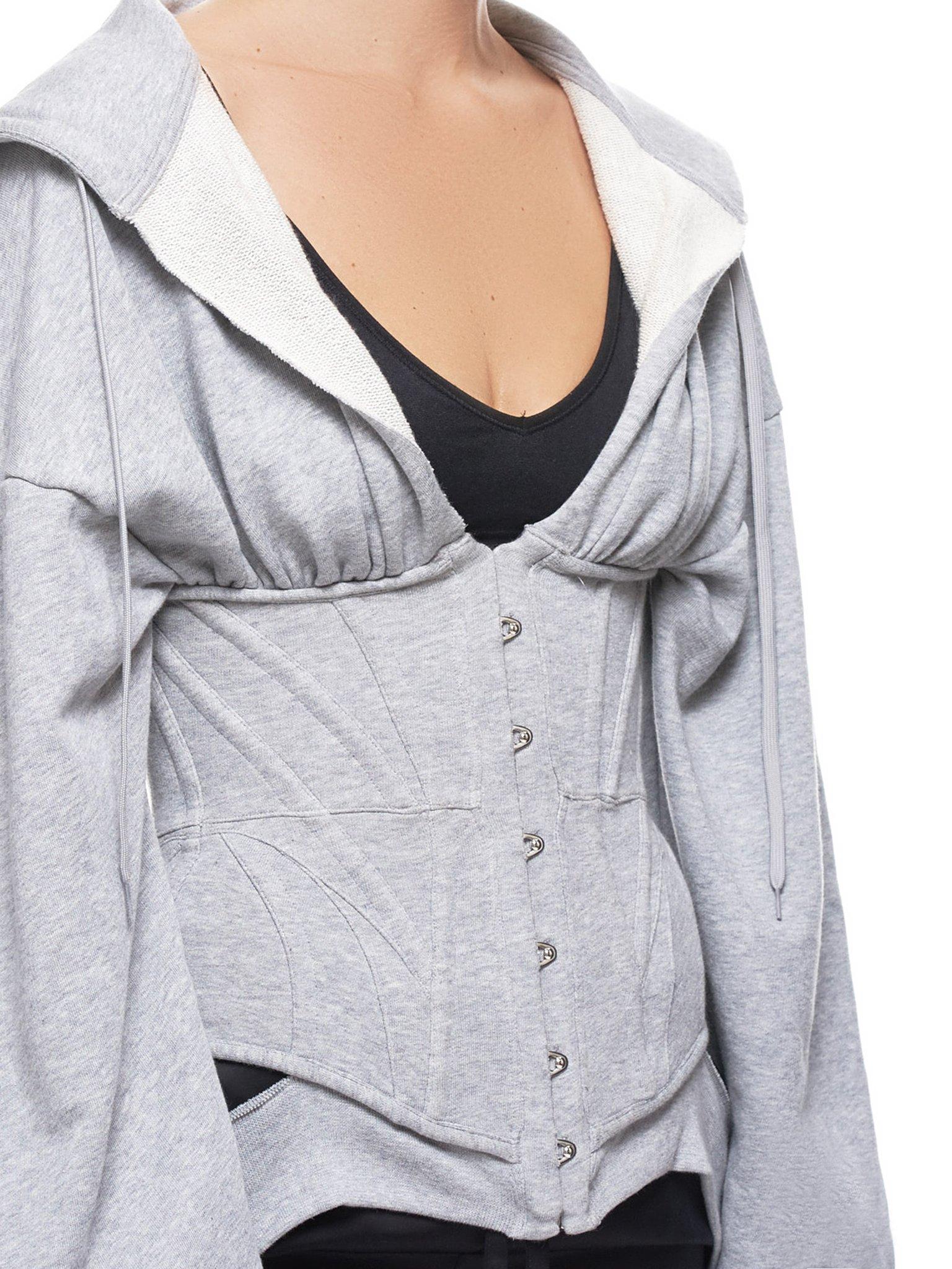 Unravel Project Lace Corset Hoodie in Gray - Lyst
