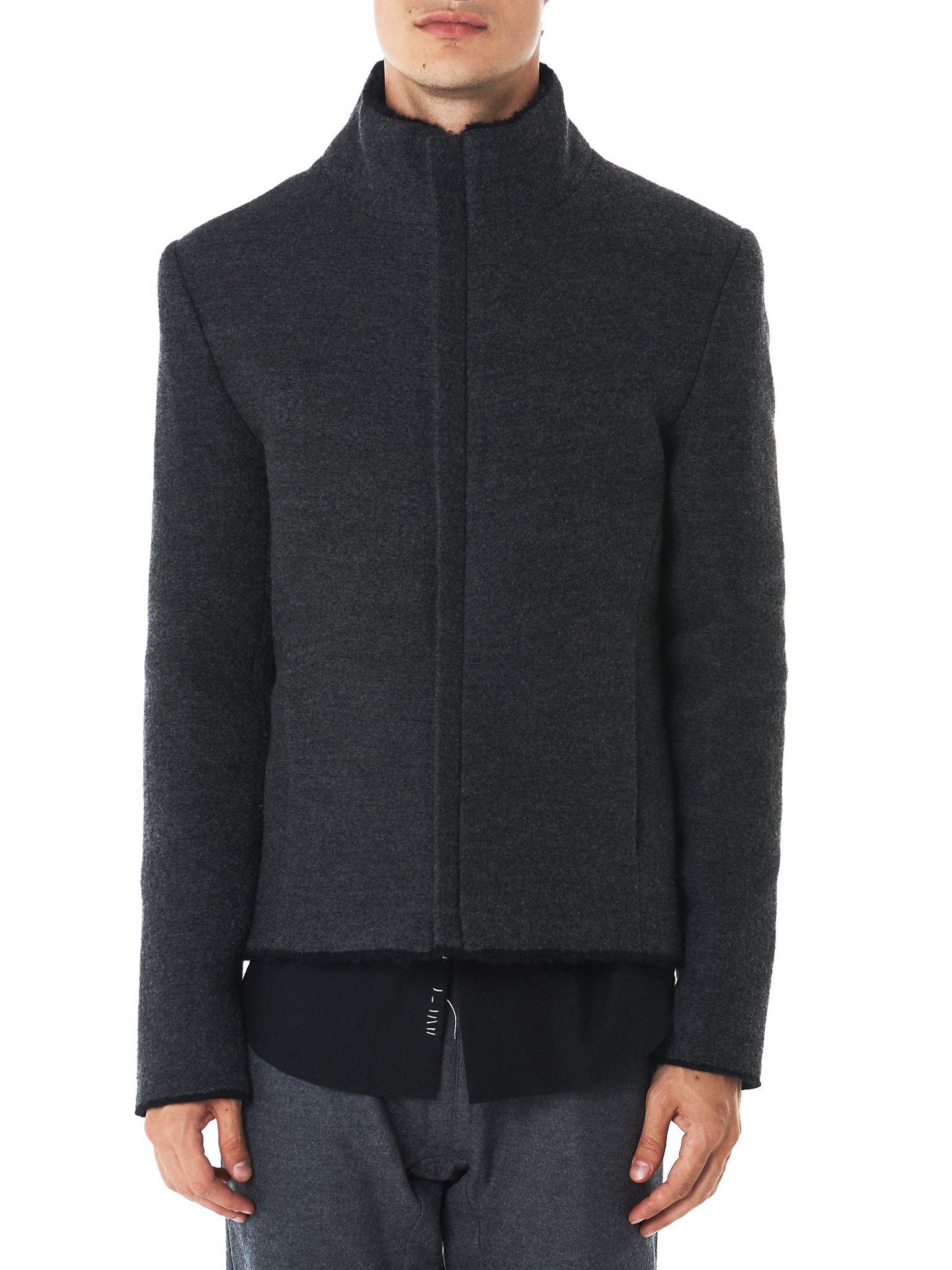Label Under Construction Wool Felted Turtleneck Jacket for Men - Lyst