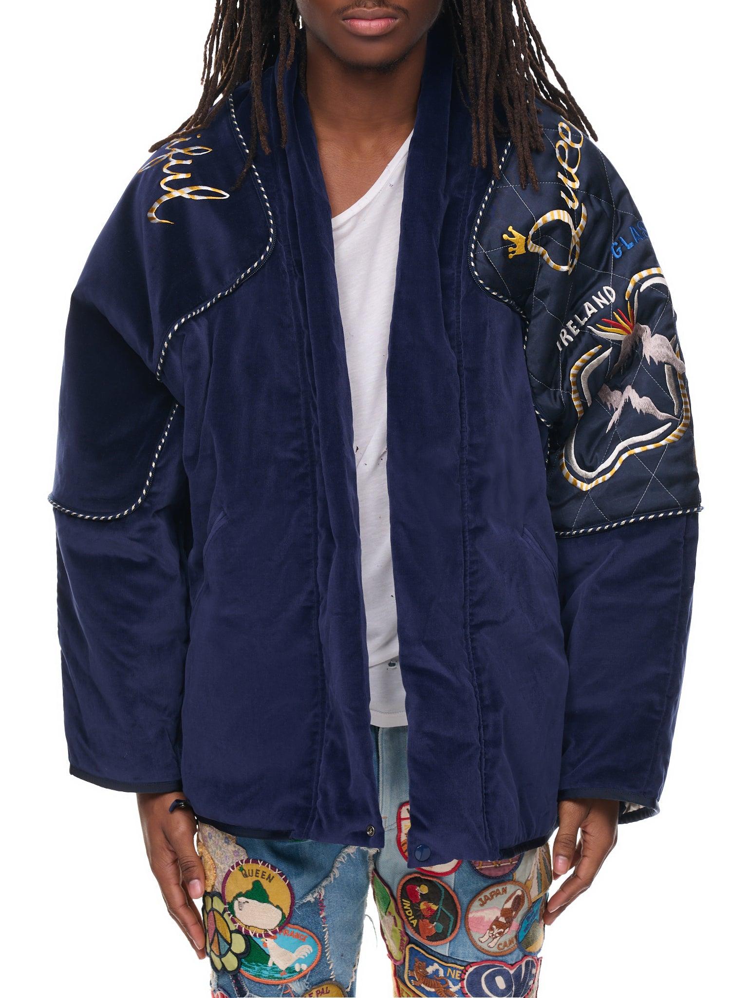 Kapital Velvet Kimono Pillow Jacket in Blue for Men Lyst