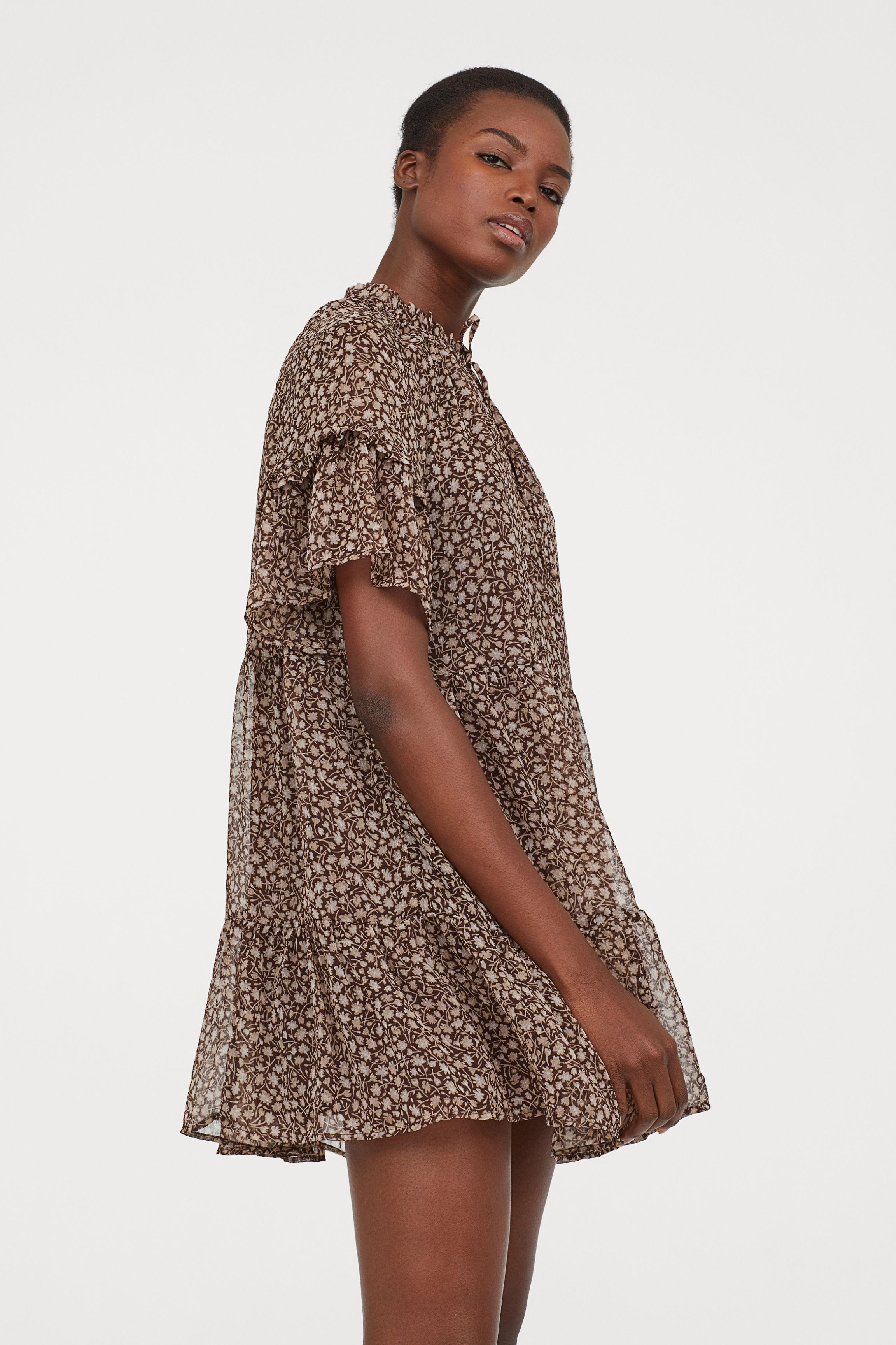 h&m short chiffon dress