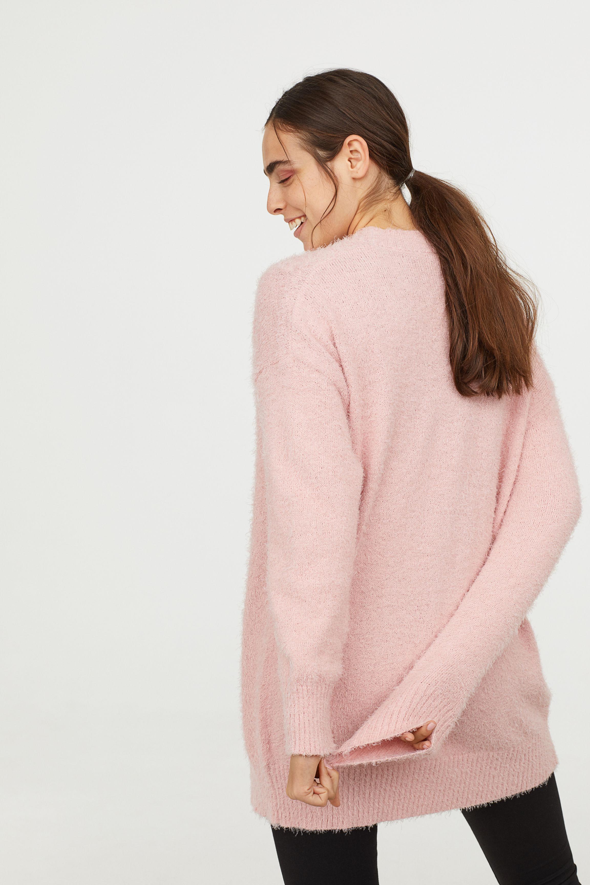 pink sweater fluffy