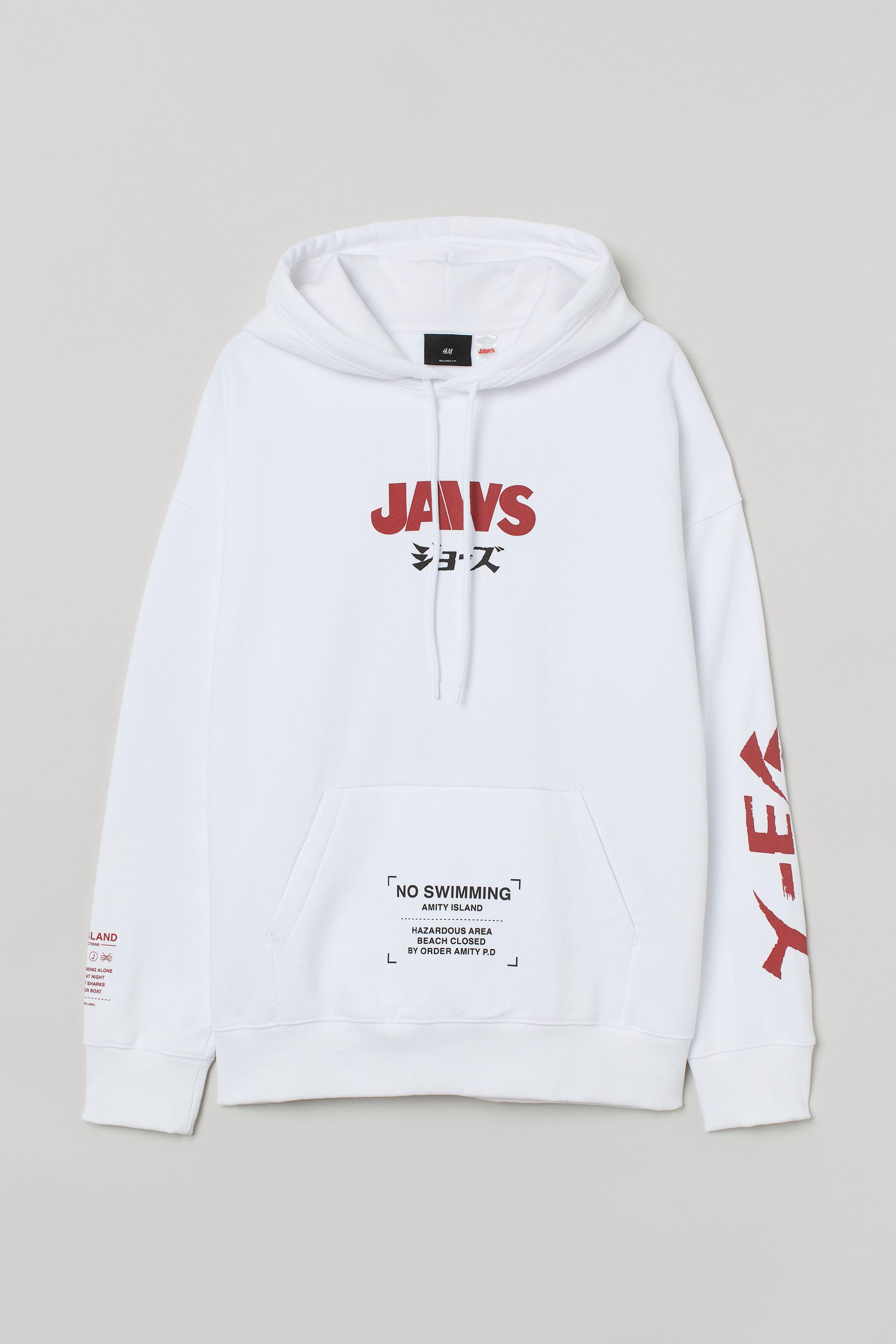 white hoodie men's h&m