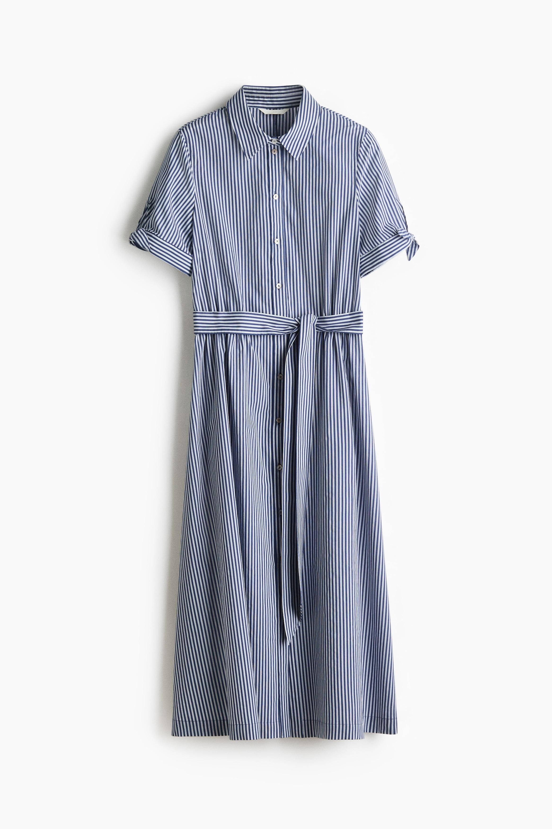 Robe D'été H&M Taille 44 - Bleu Et Blanc, Style Décontracté, En Viscose, Très Bon état Occasion