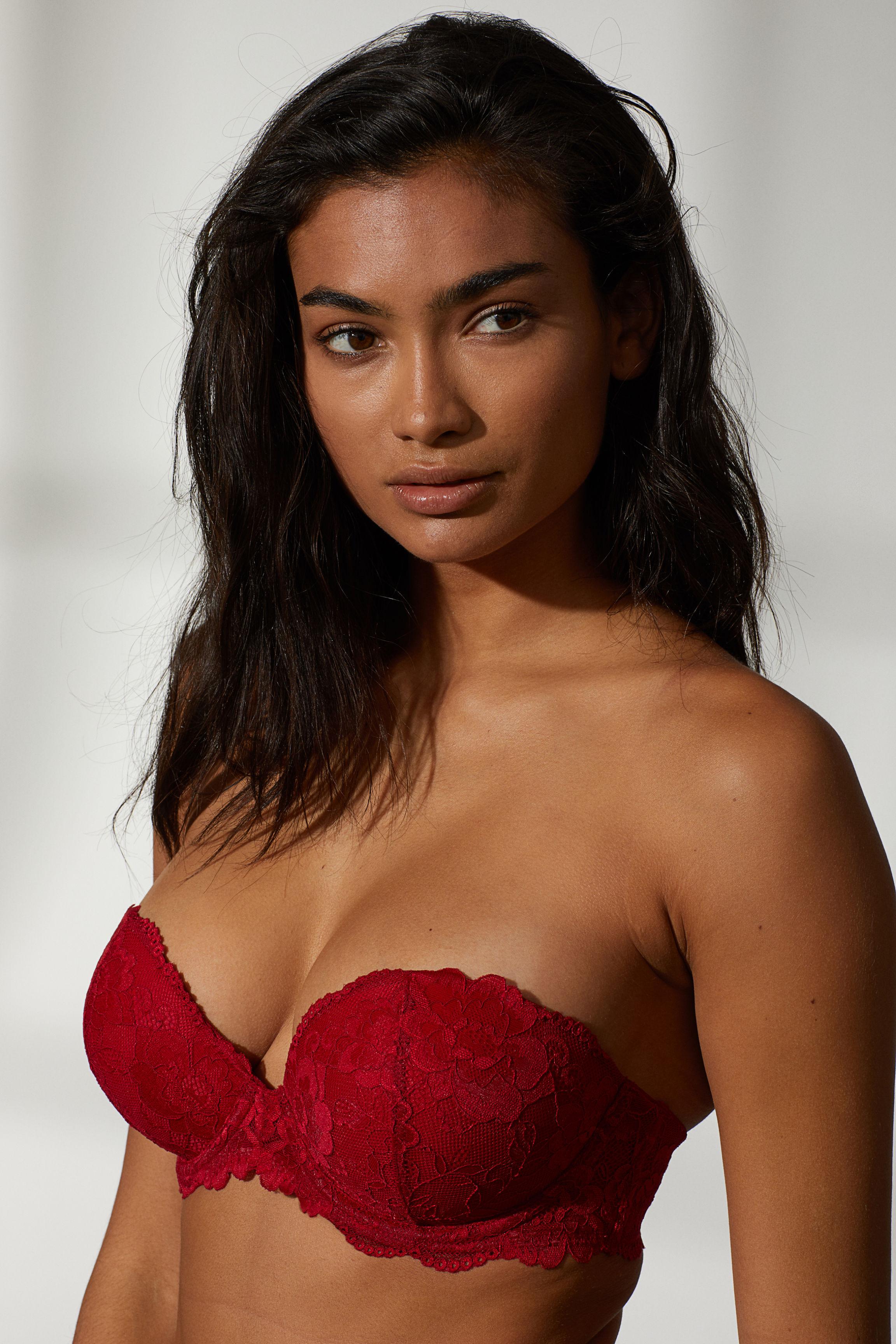 H&M Strapless Super Push-up Bra in Red | Lyst