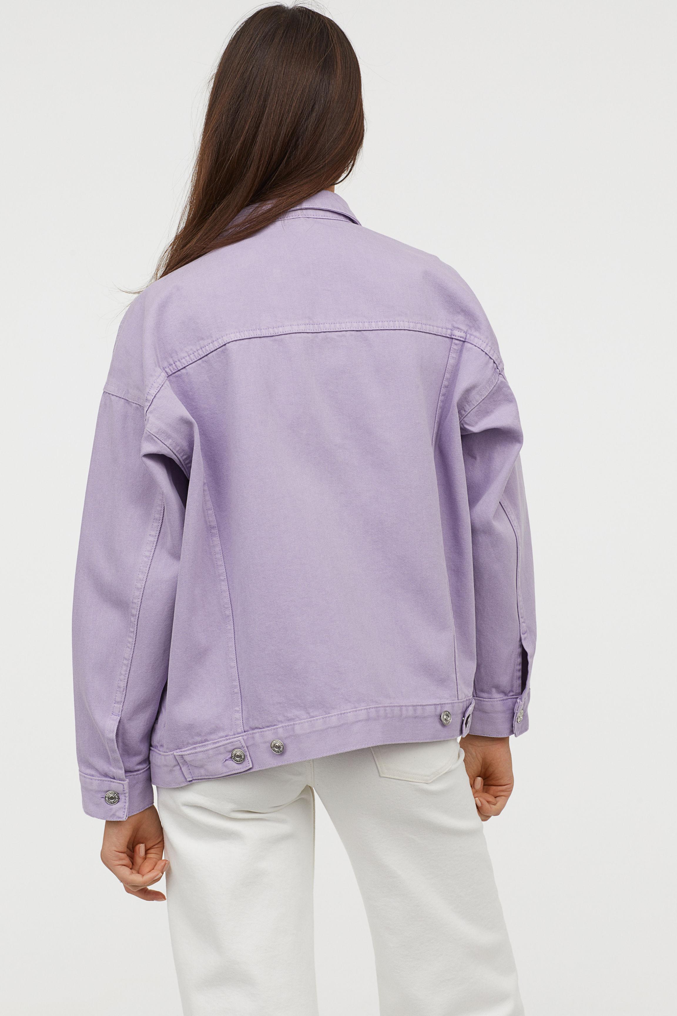 House Also Stupid H&M Oversized Denim Jacket in Purple | Lyst