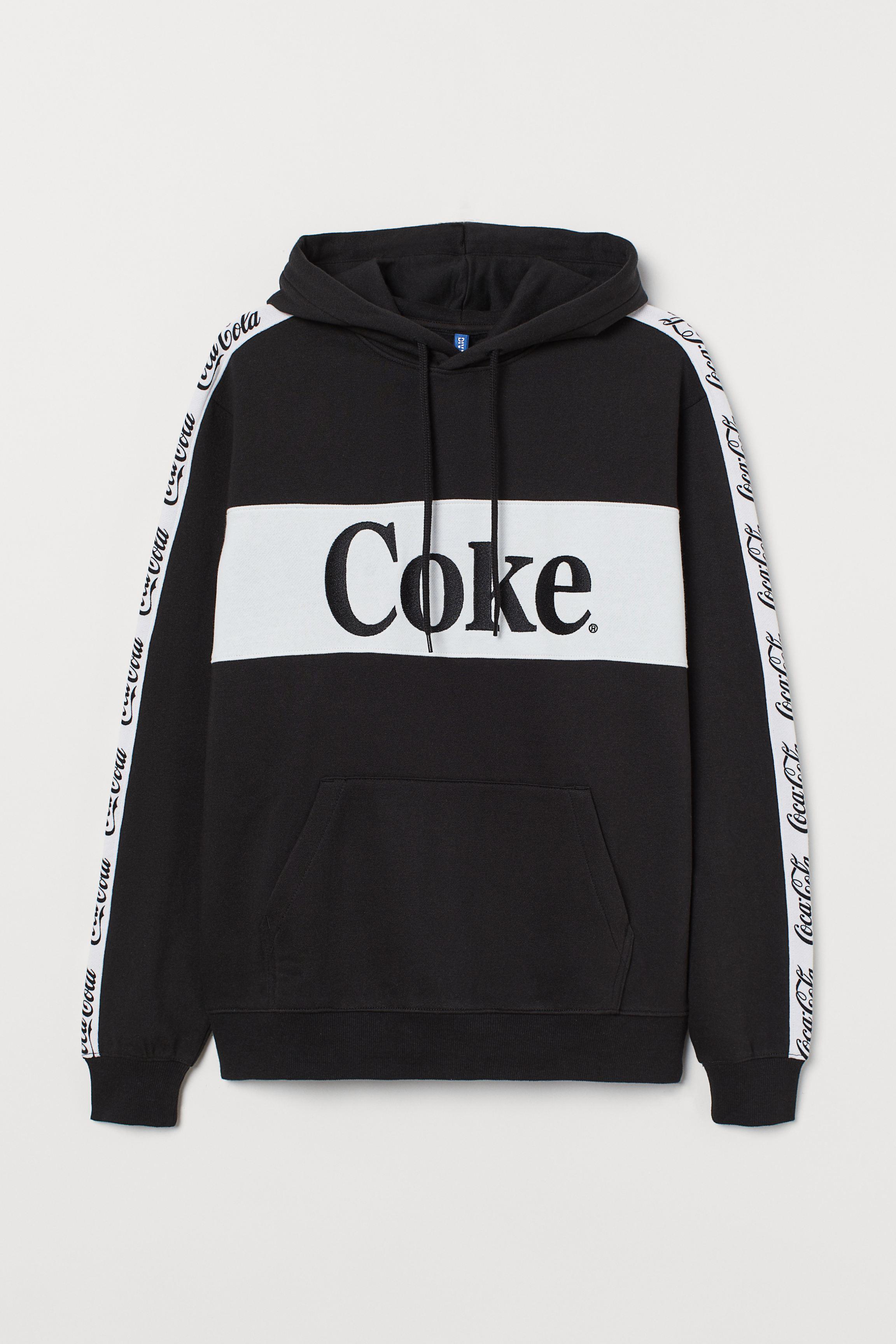 Download H&M Cotton Hoodie With Side Panels in Black for Men - Lyst