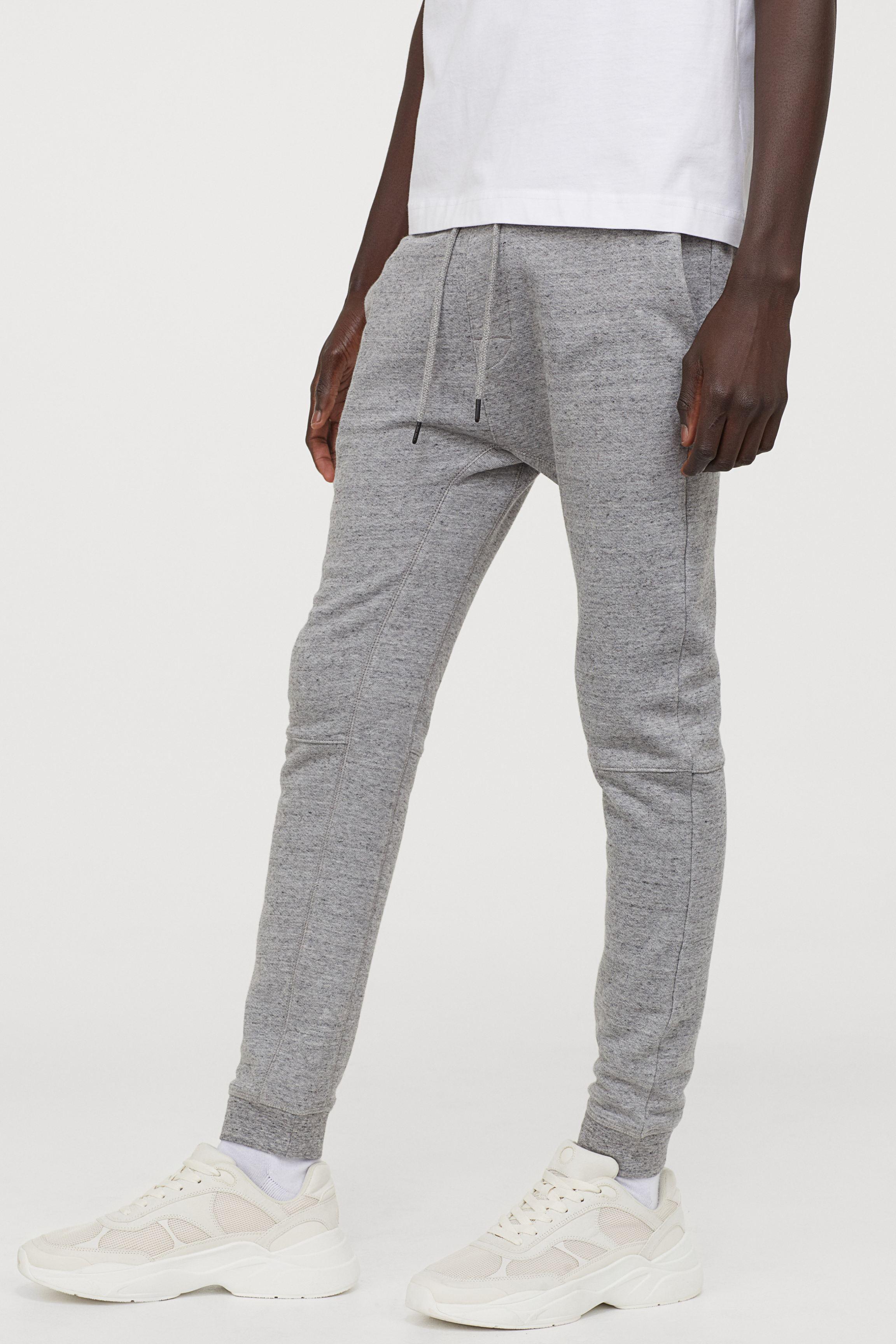 gray tapered sweatpants