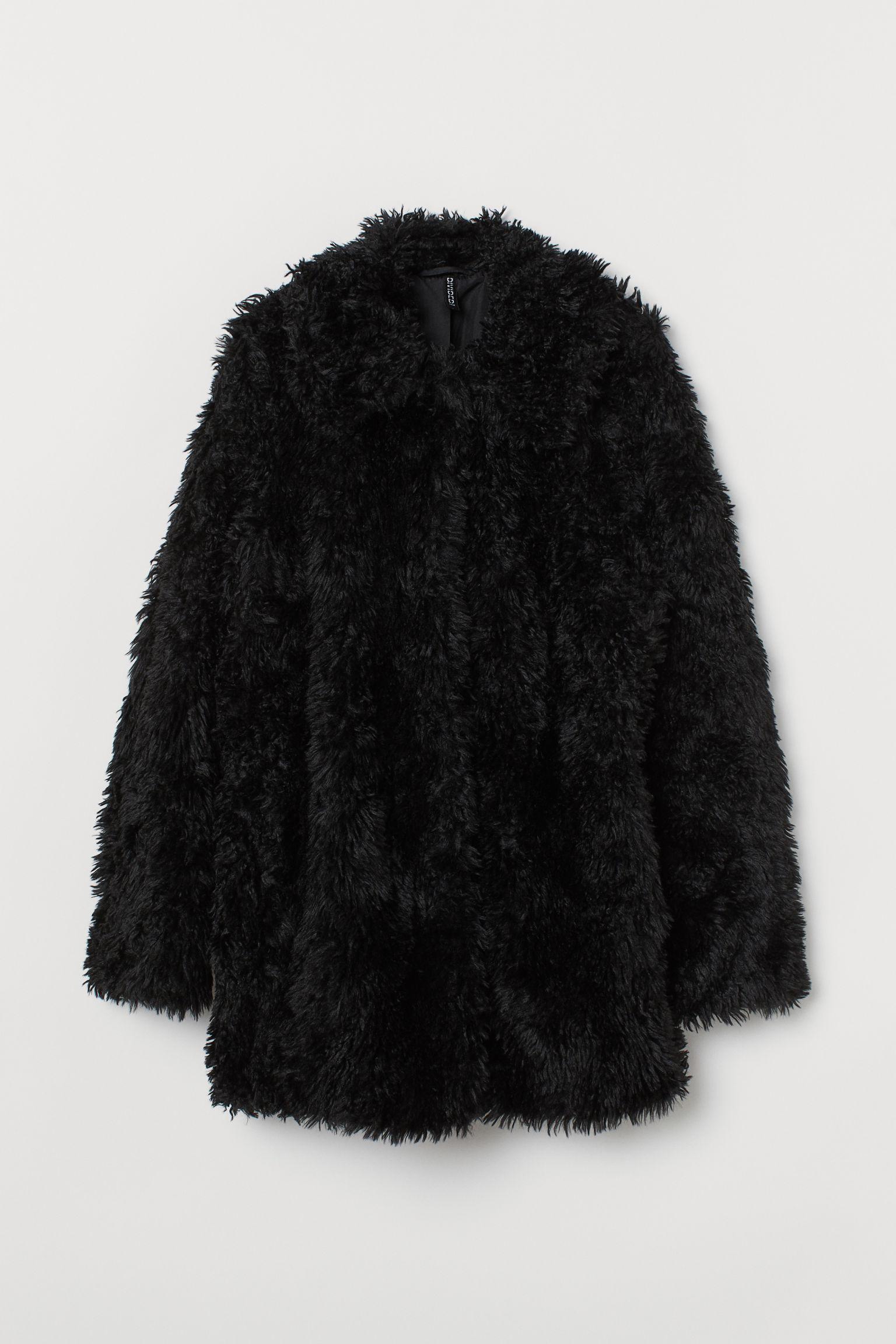 Black fur jacket hxxm Clearance