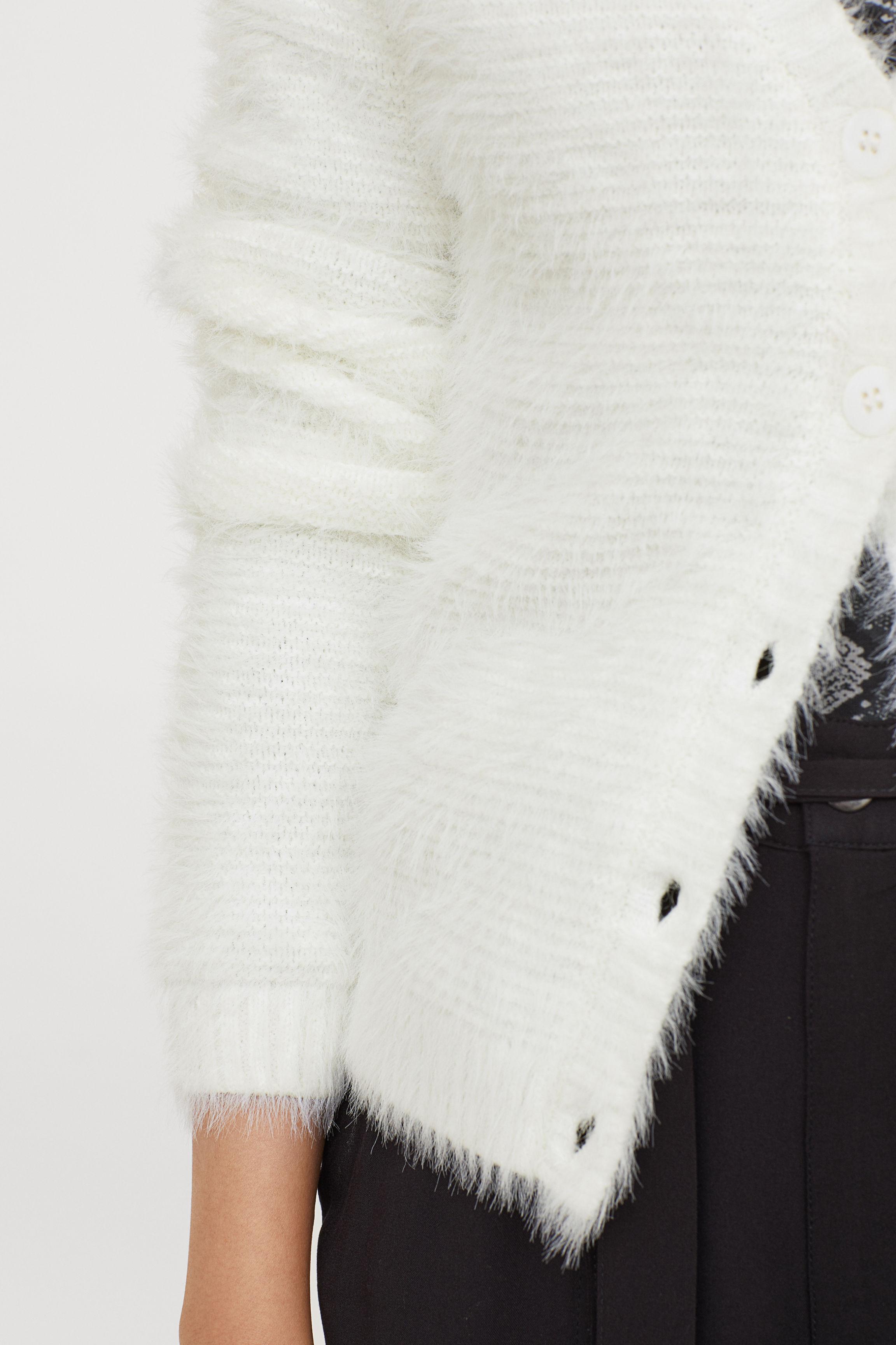 white fluffy cardigans