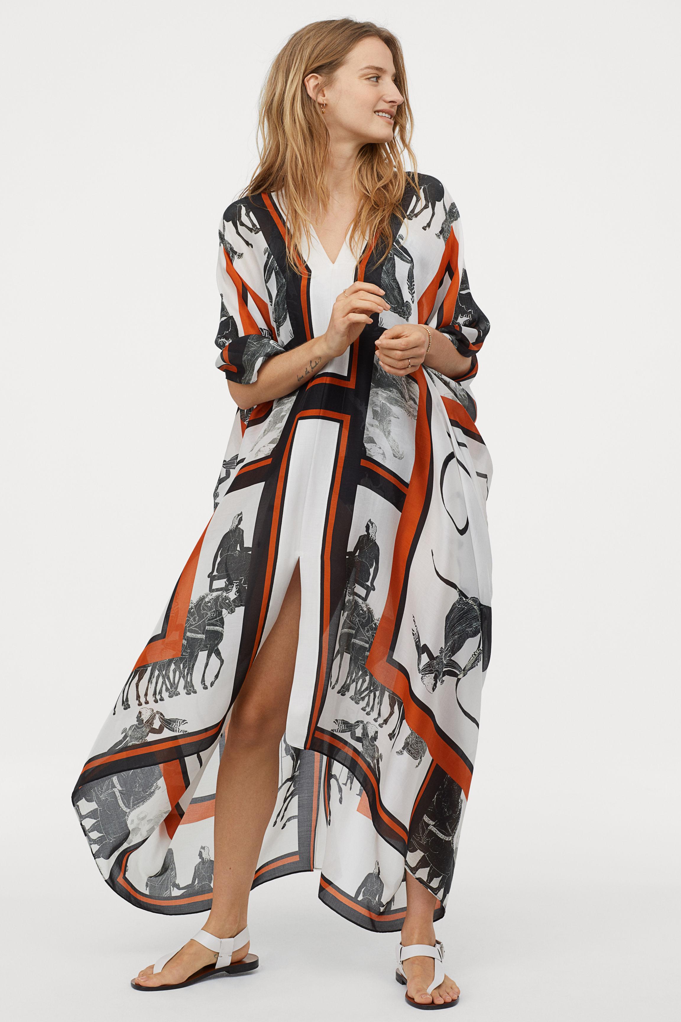 h&m silk blend kaftan