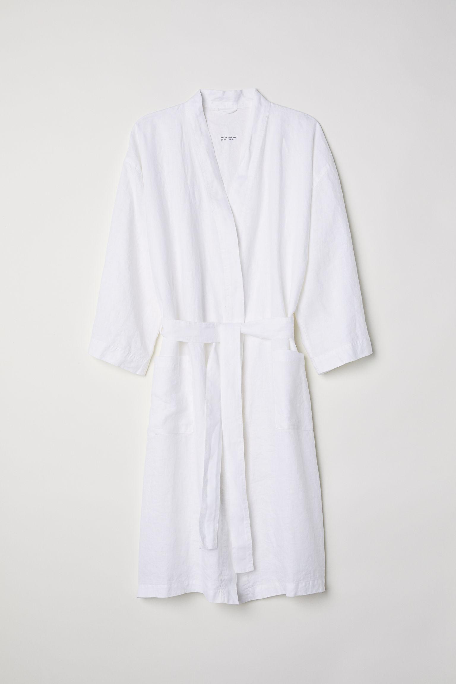linen dressing gown h&m