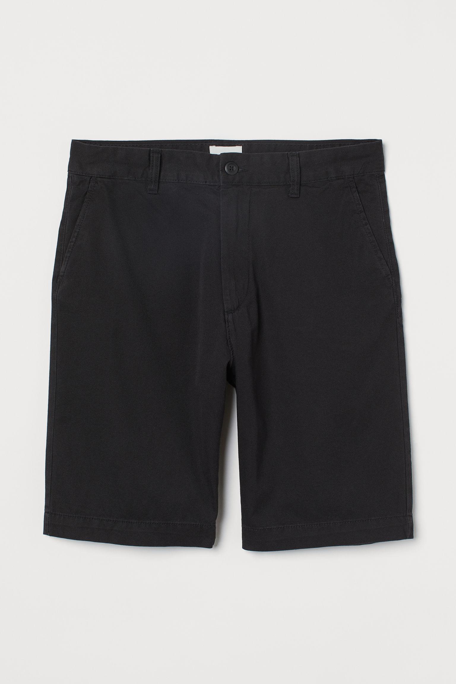 H&M Cotton Chino Shorts in Black for Men - Lyst
