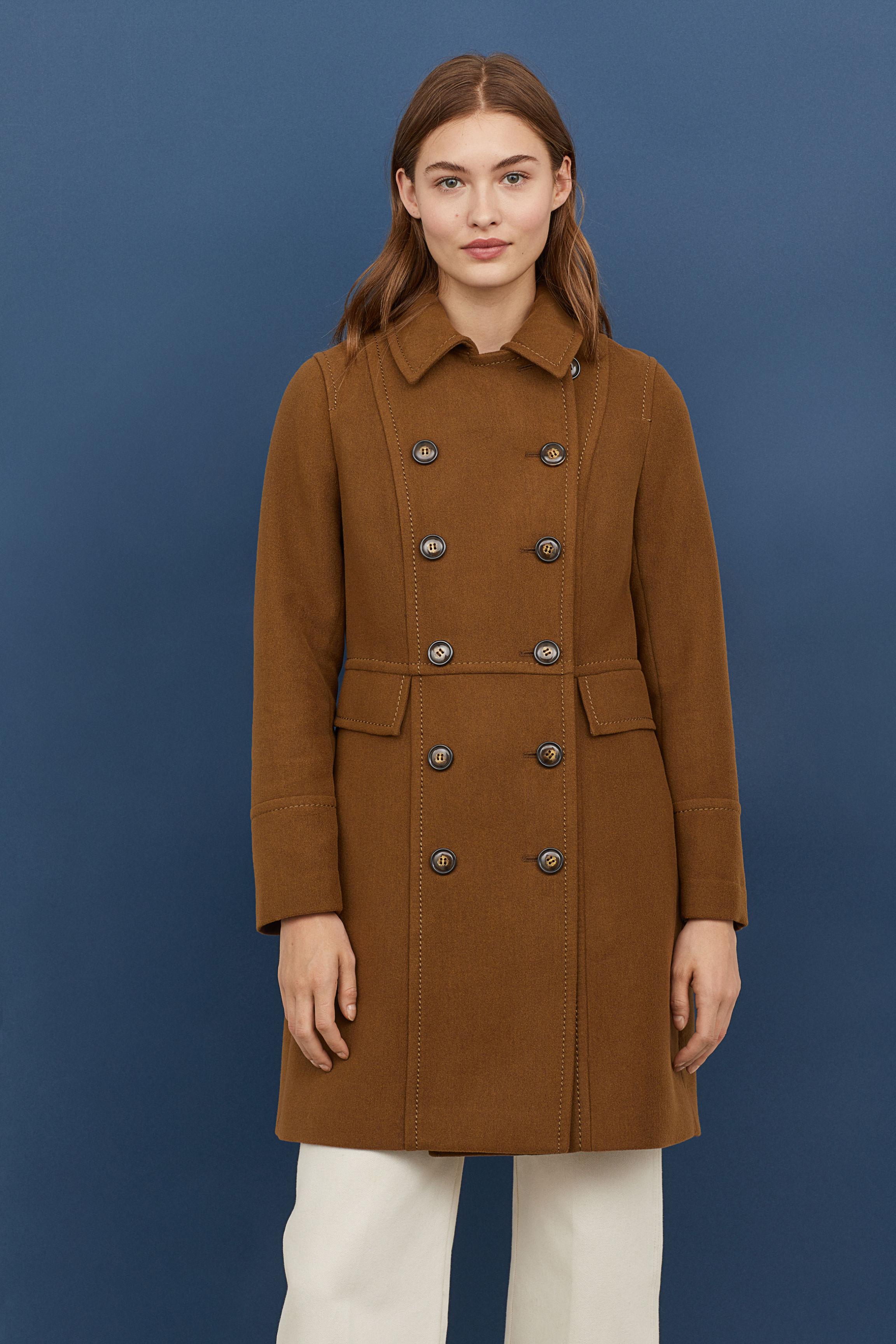 camel coat h and m