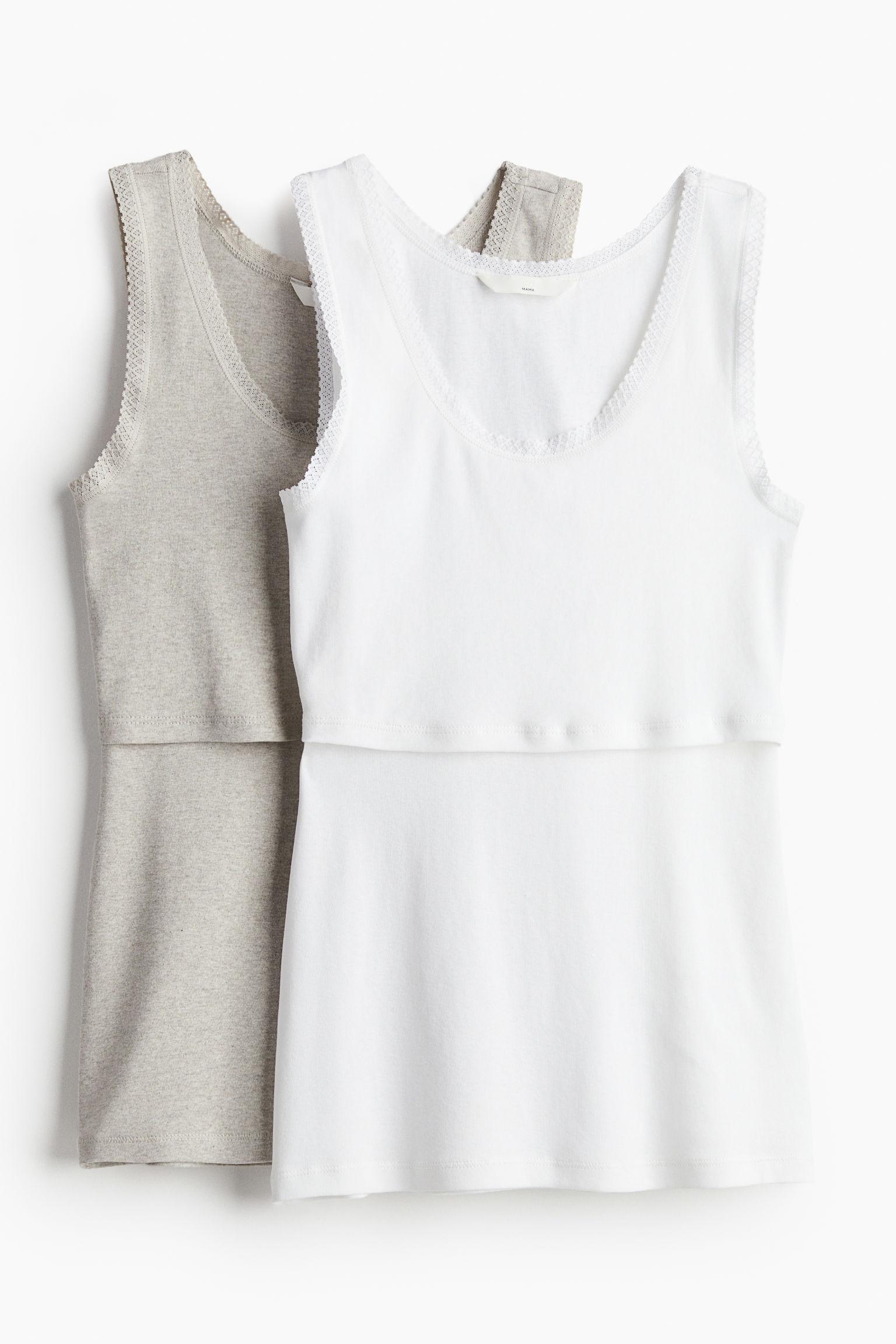 MAMA Lot de 2 debardeurs d allaitement H M en coloris Blanc Lyst