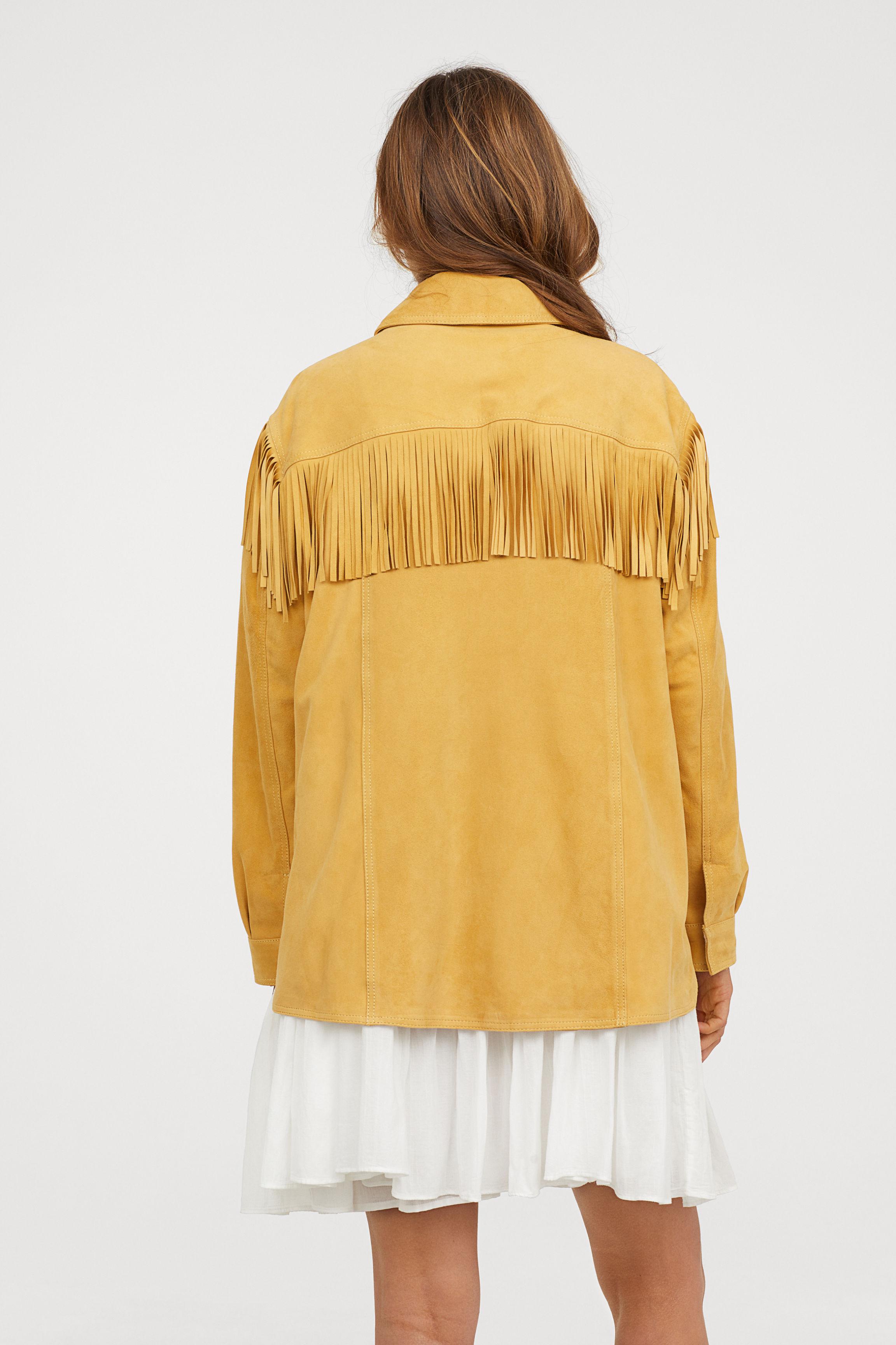 h&m fringe jacket