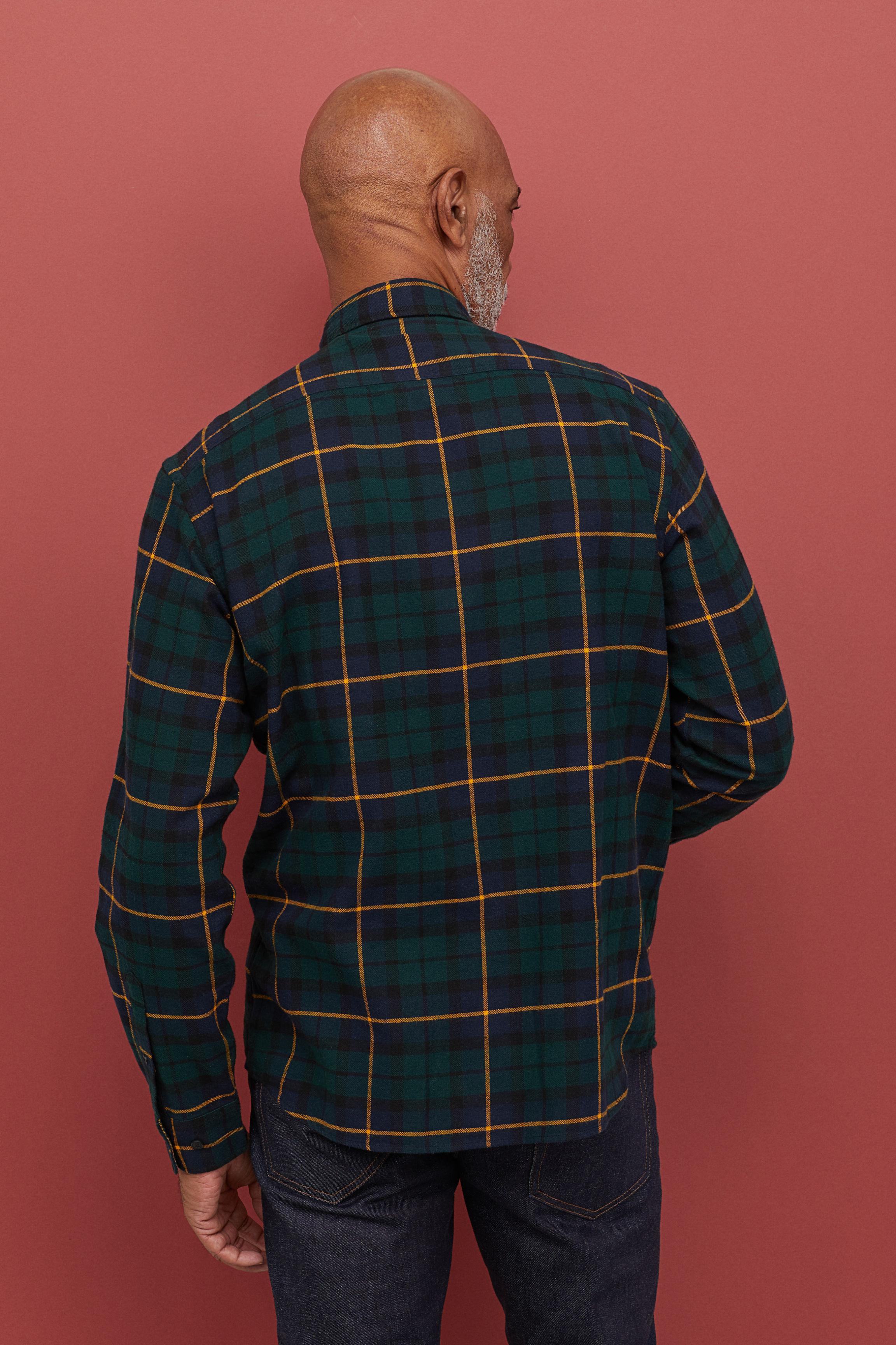 green flannel mens shirt