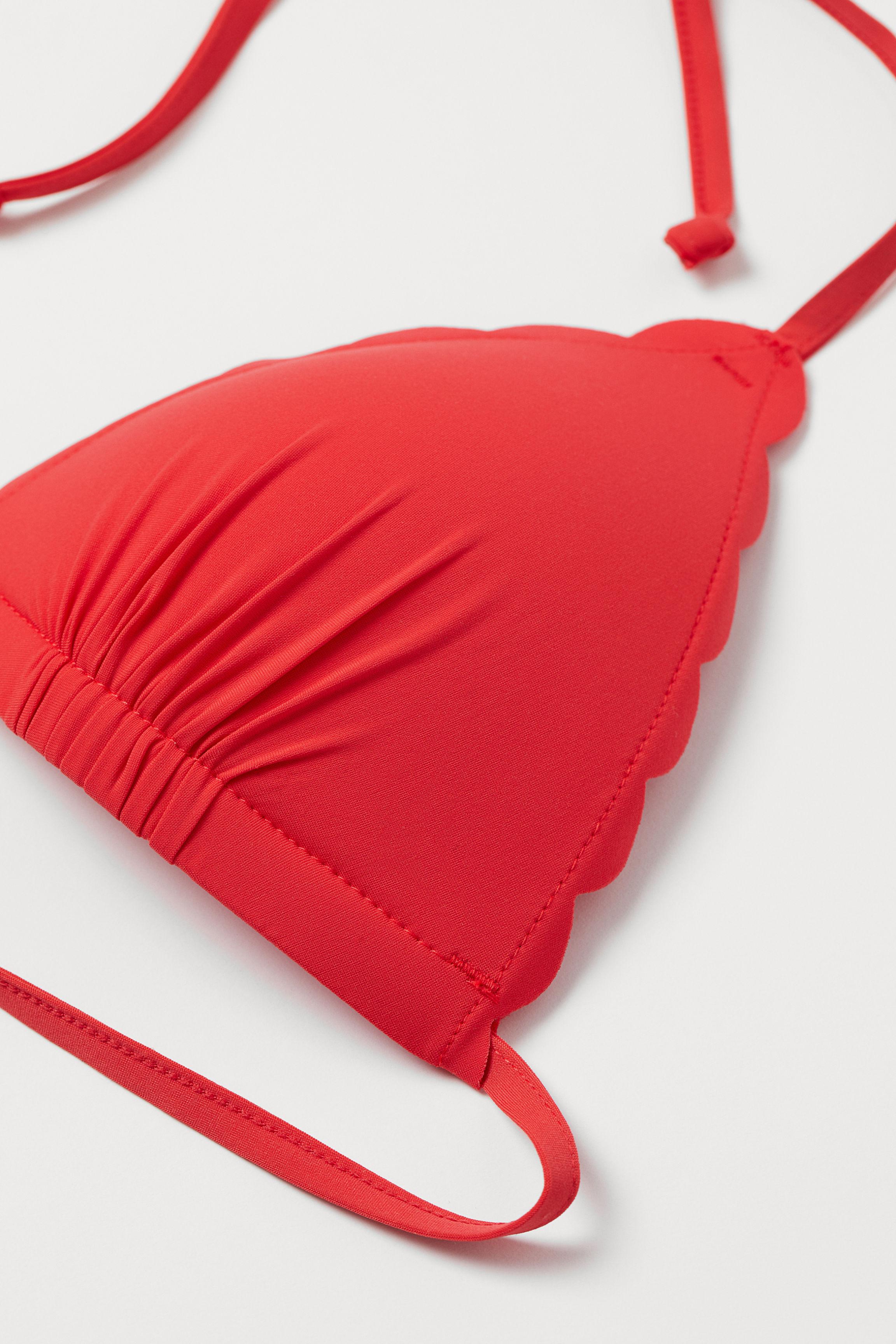 Handm Synthetic Push Up Triangle Bikini Top In Red Lyst