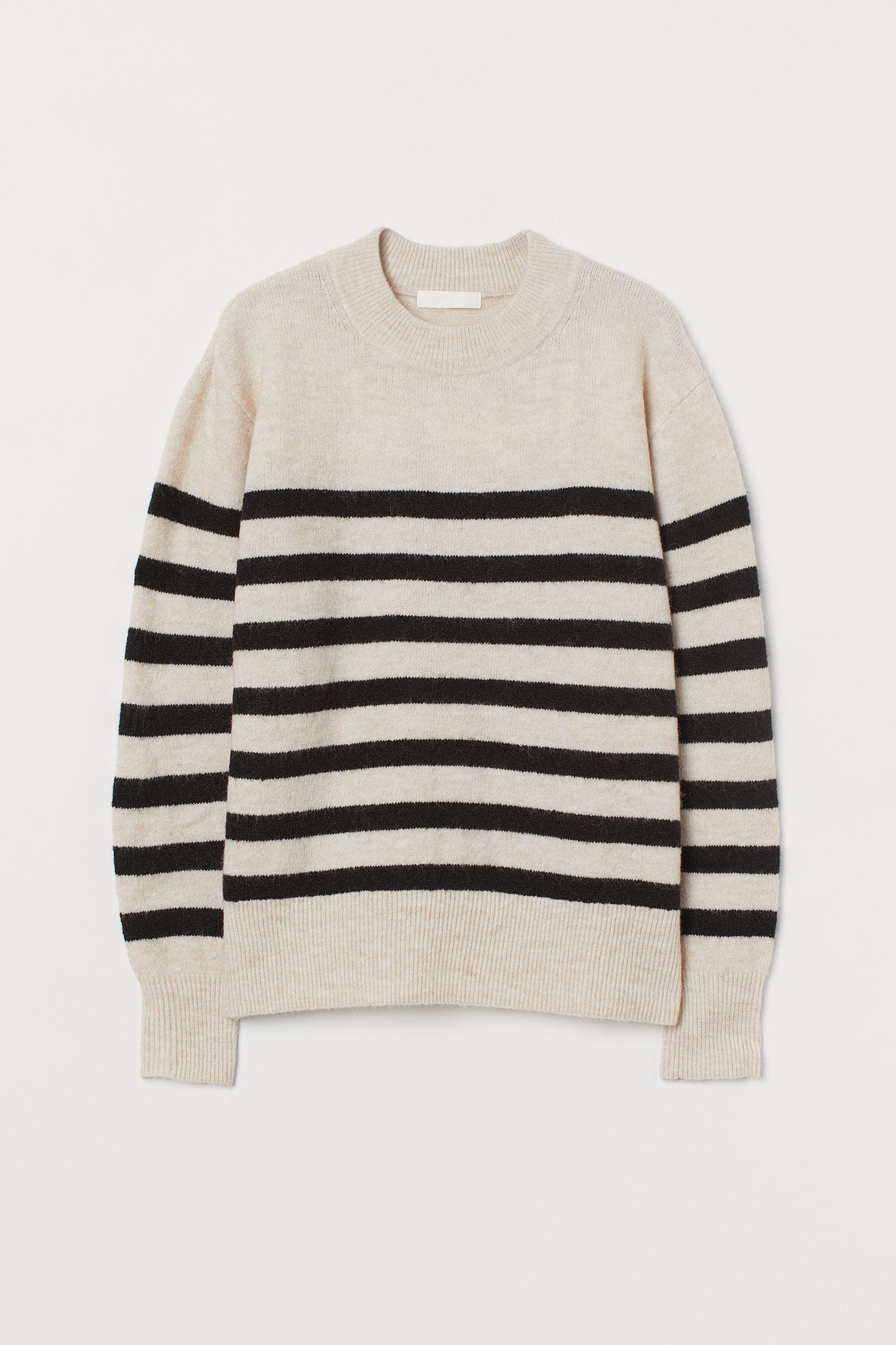 H&M Wool Fine-knit Sweater in Beige (Black) - Lyst