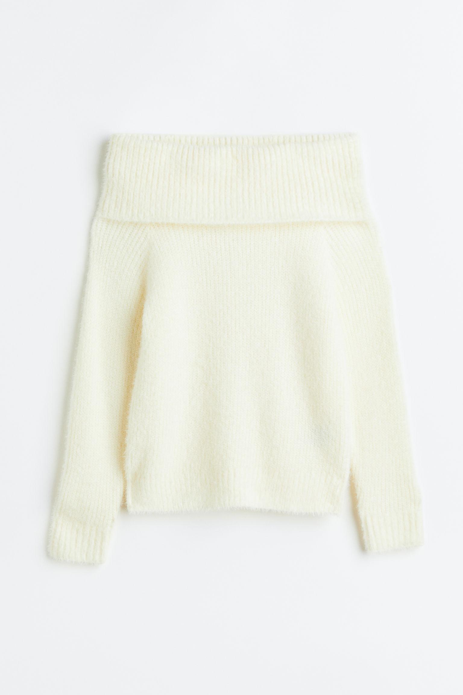 H&M Off-Shoulder-Pullover in Weiß Lyst DE