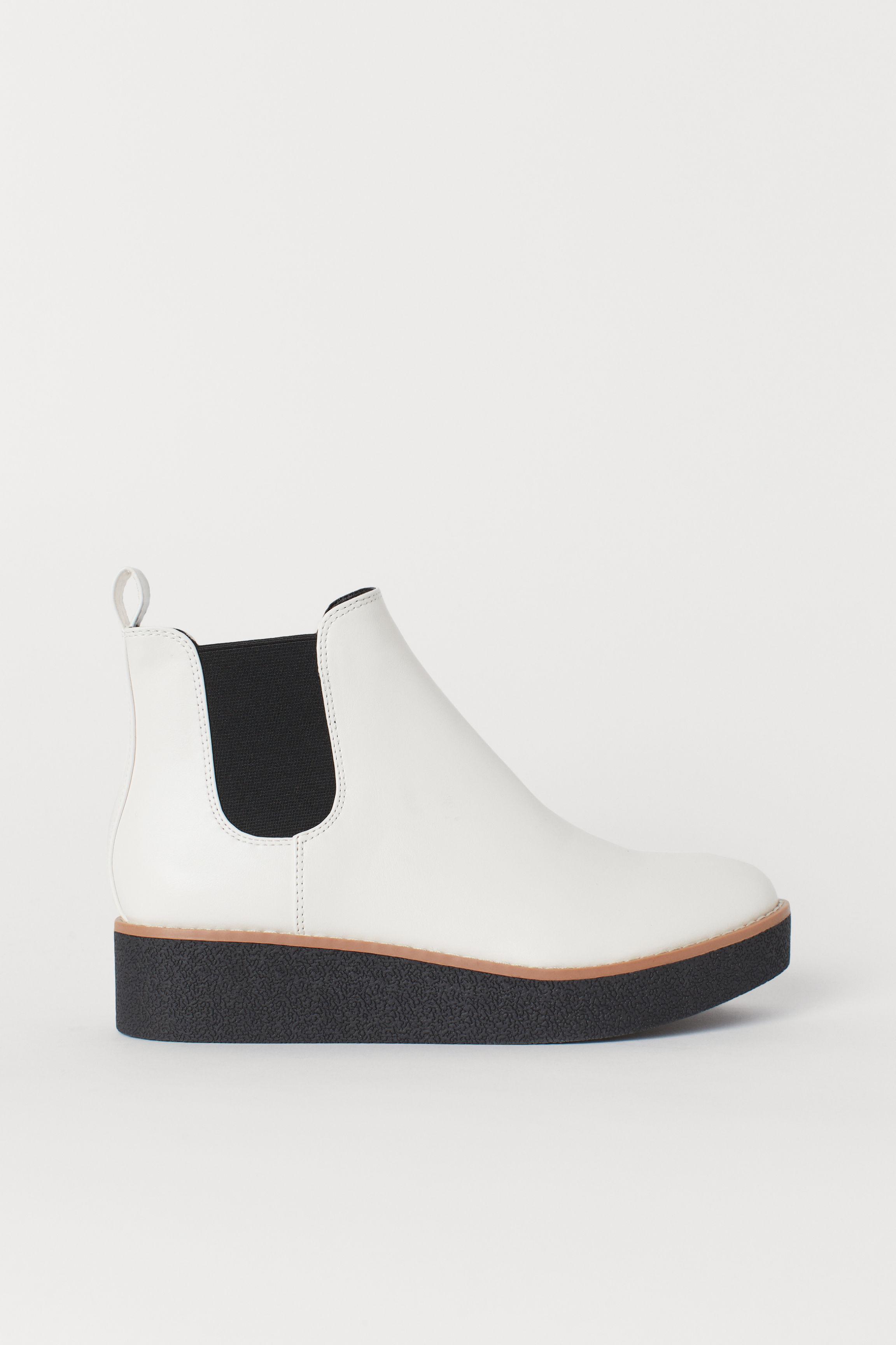 H&M Imitation Leather Ankle Boots in White - Lyst
