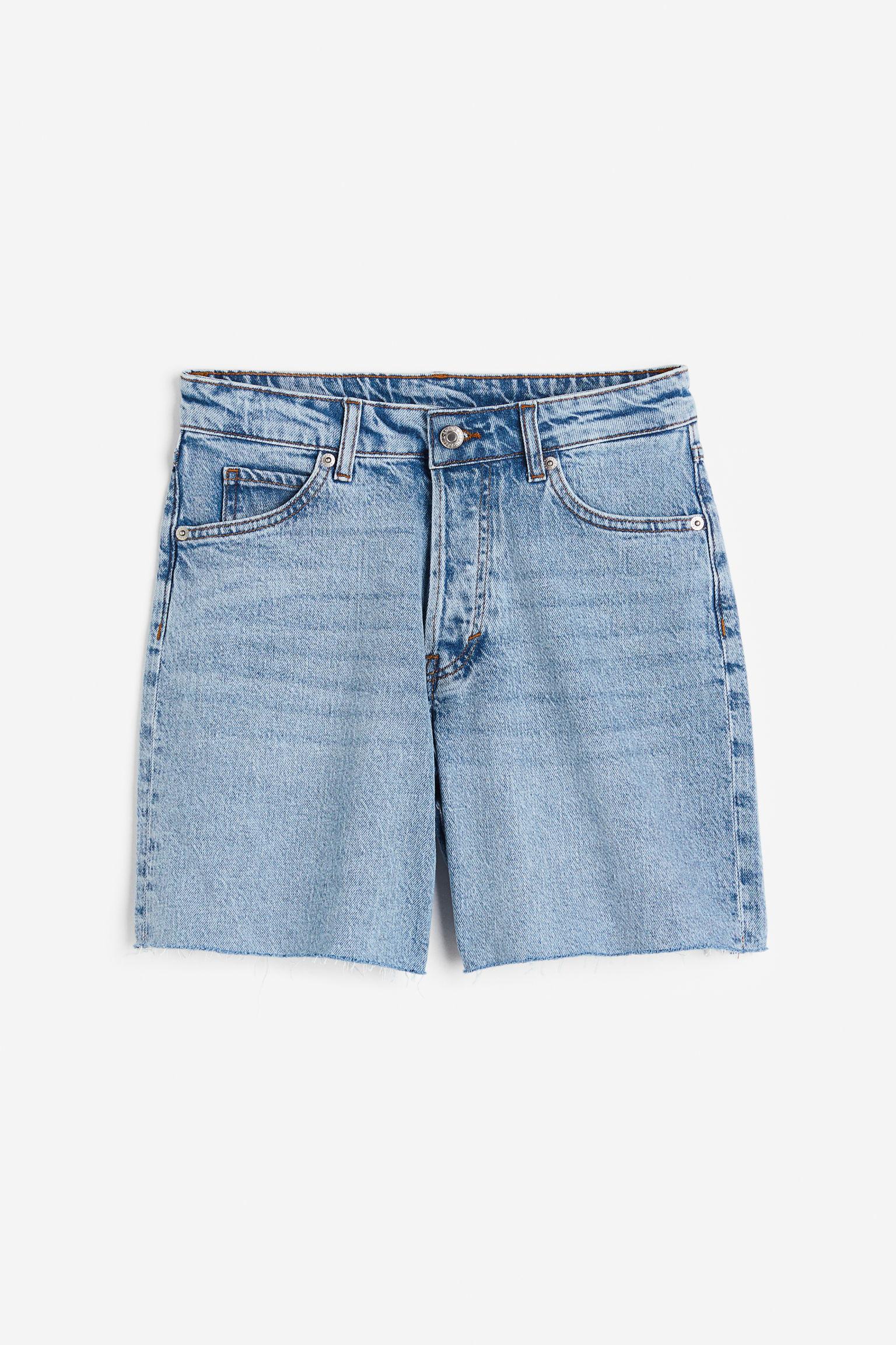 H&M 90s Cutoff High Waist Shorts in Blue | Lyst Canada