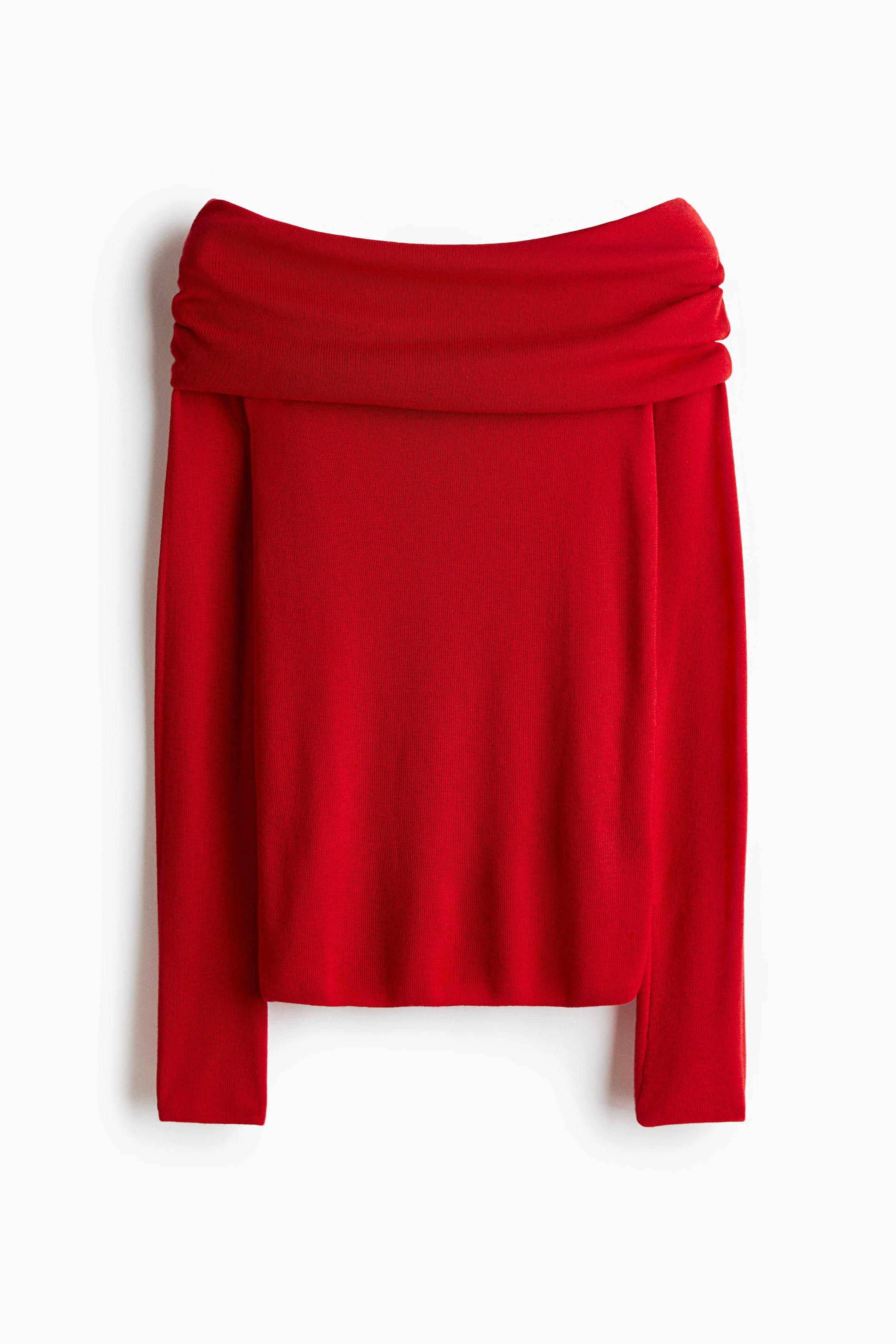 H&m Off Shoulder Pullover Rot Damen H&M Pullover Ab 20 € Lyst DE