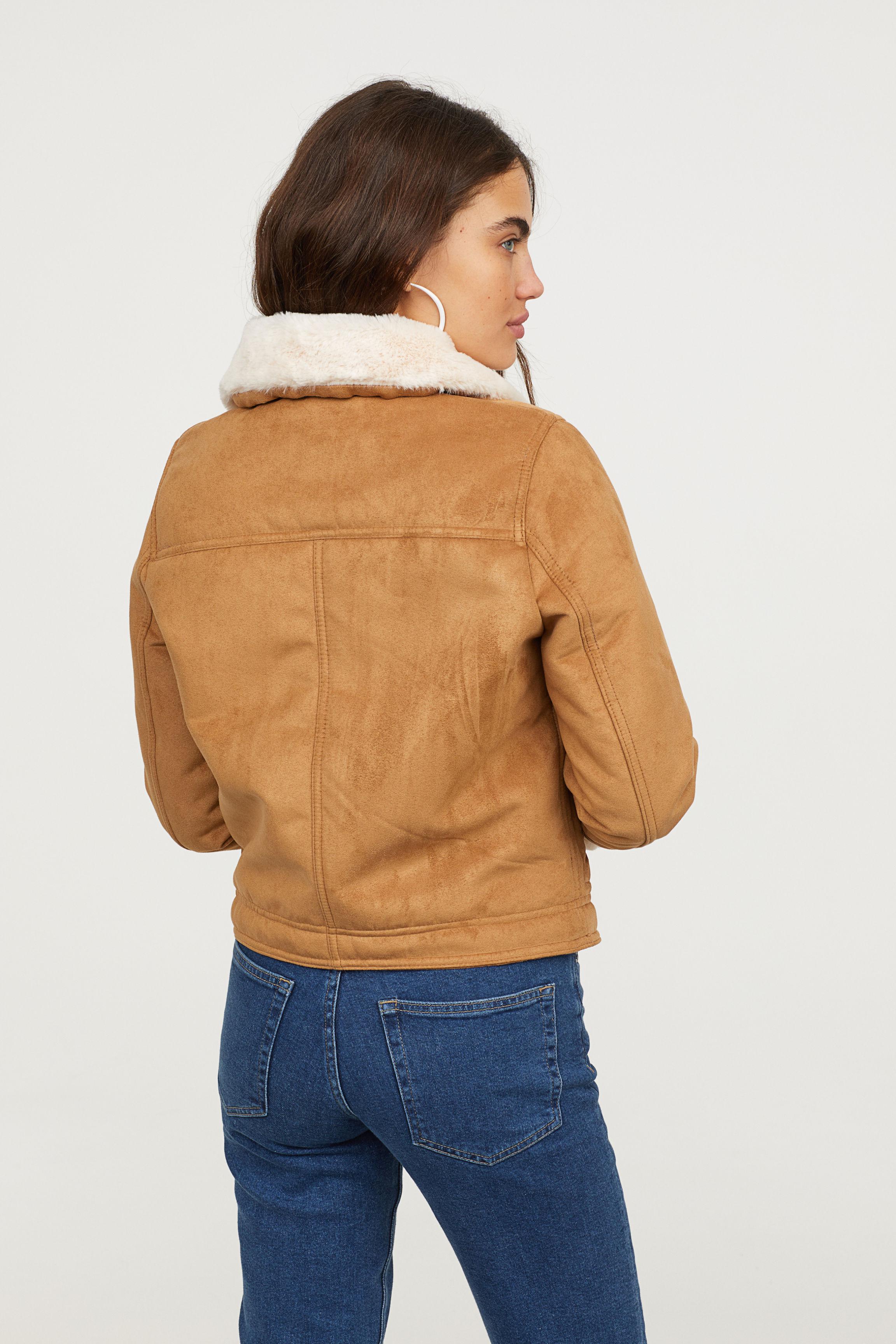 Auto sessie periode H&M Jacket With Faux Fur Lining in Natural | Lyst