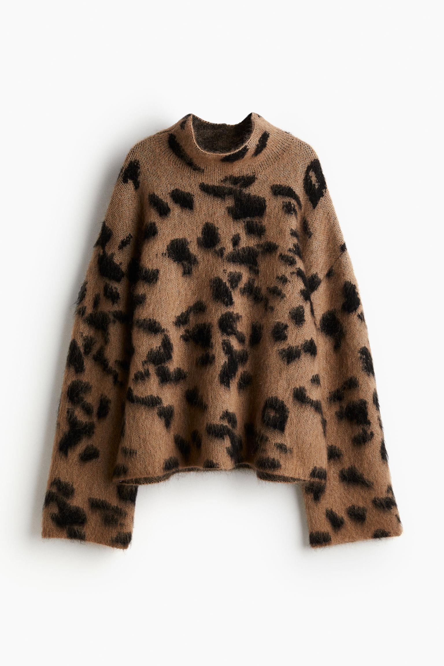 H&M Trui Van Mohairmix Met Turtleneck in het Bruin Lyst NL