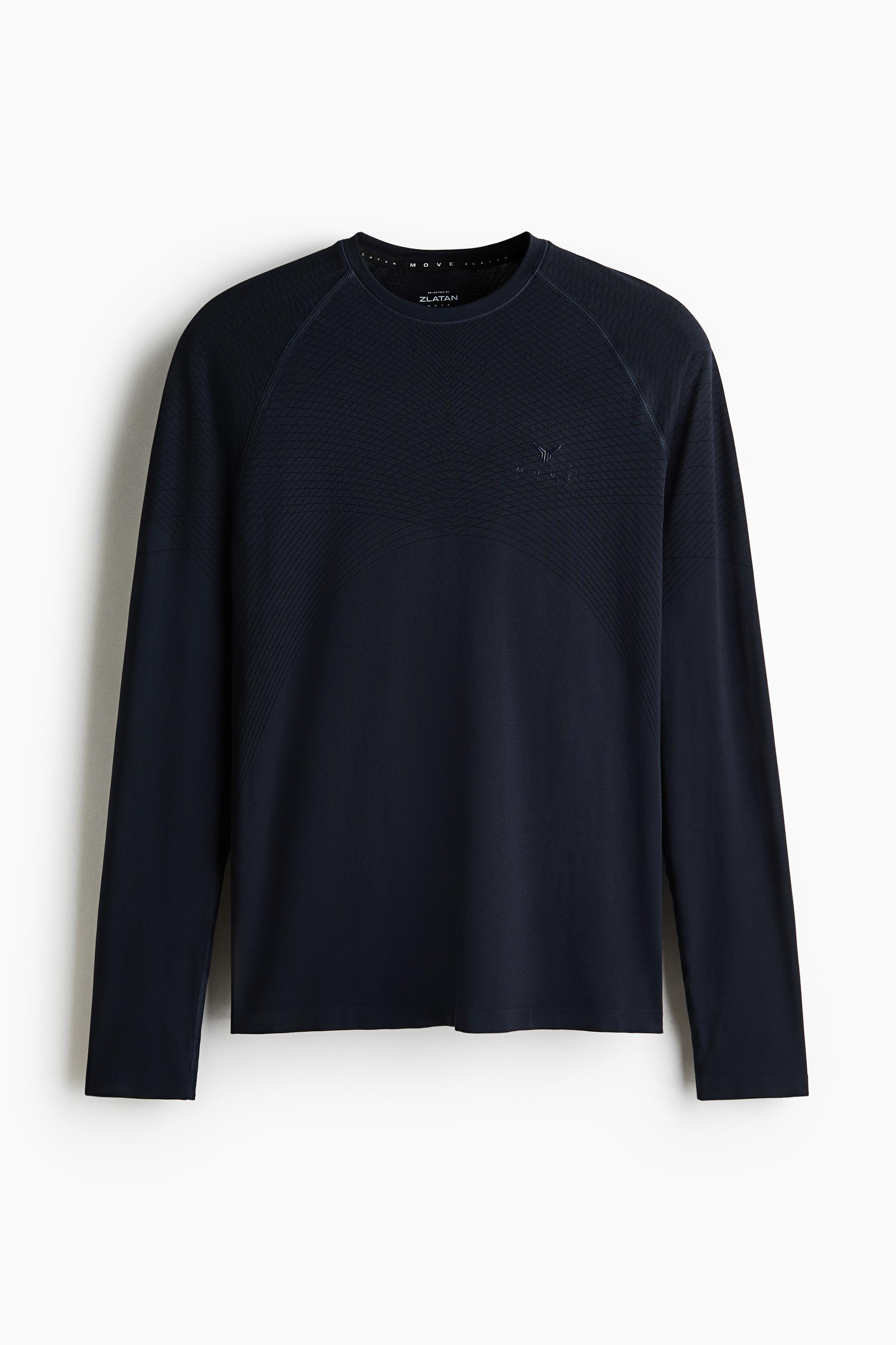 Pull-shirt H&M Col V - Soie-coton - Bleu Marine - Taille S EUR - Très Bon état