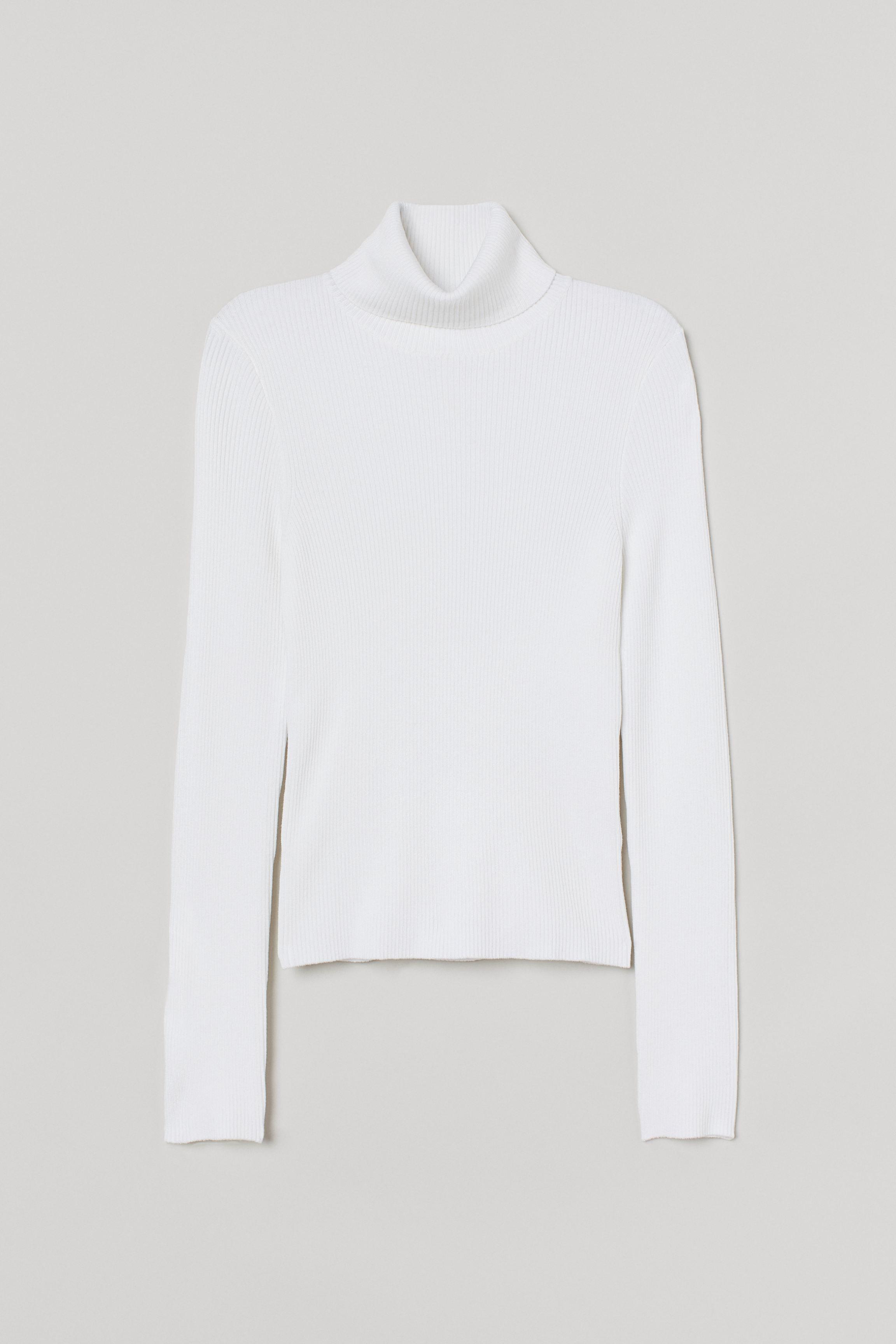 white polo neck jumper womens