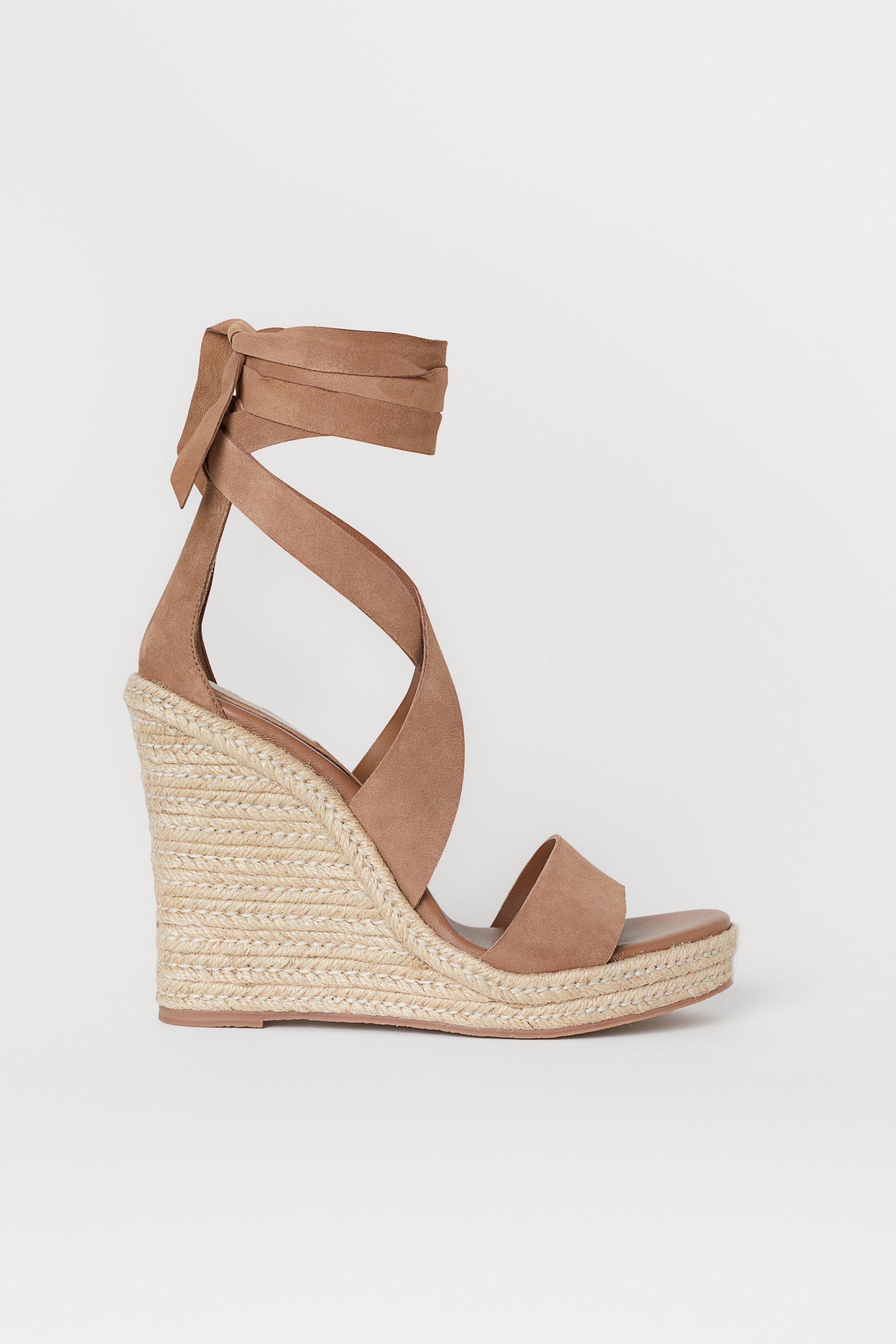 wedge heel sandals tan