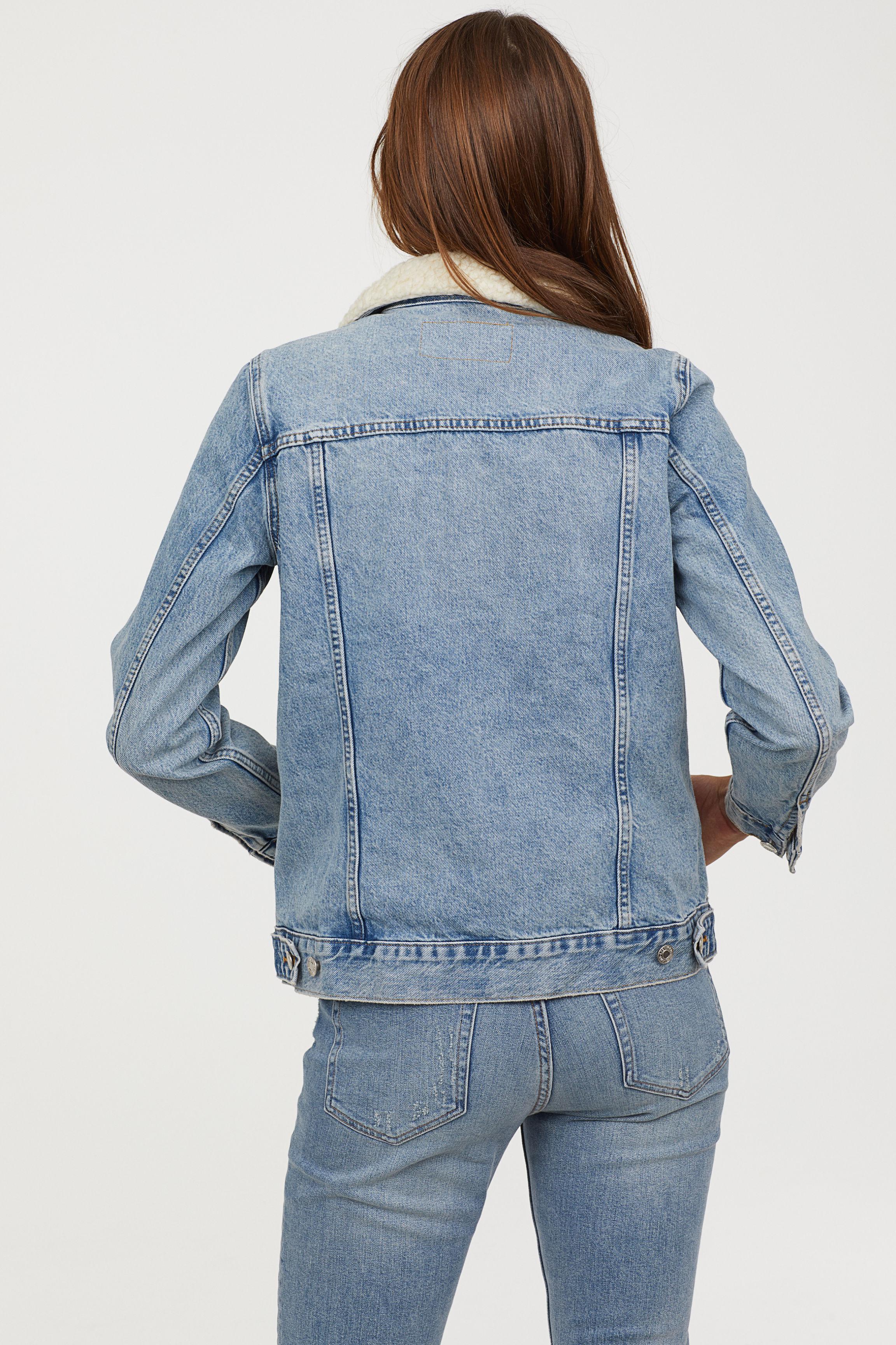 pile collar denim jacket