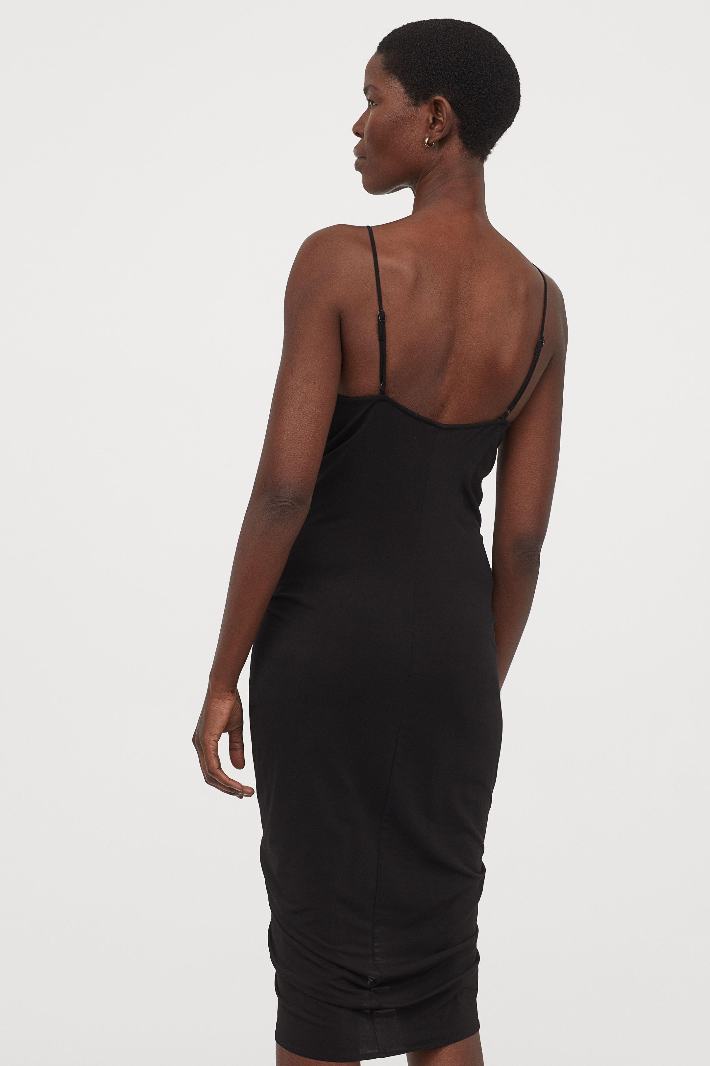 H&M Synthetic Draped Dress in Black - Lyst