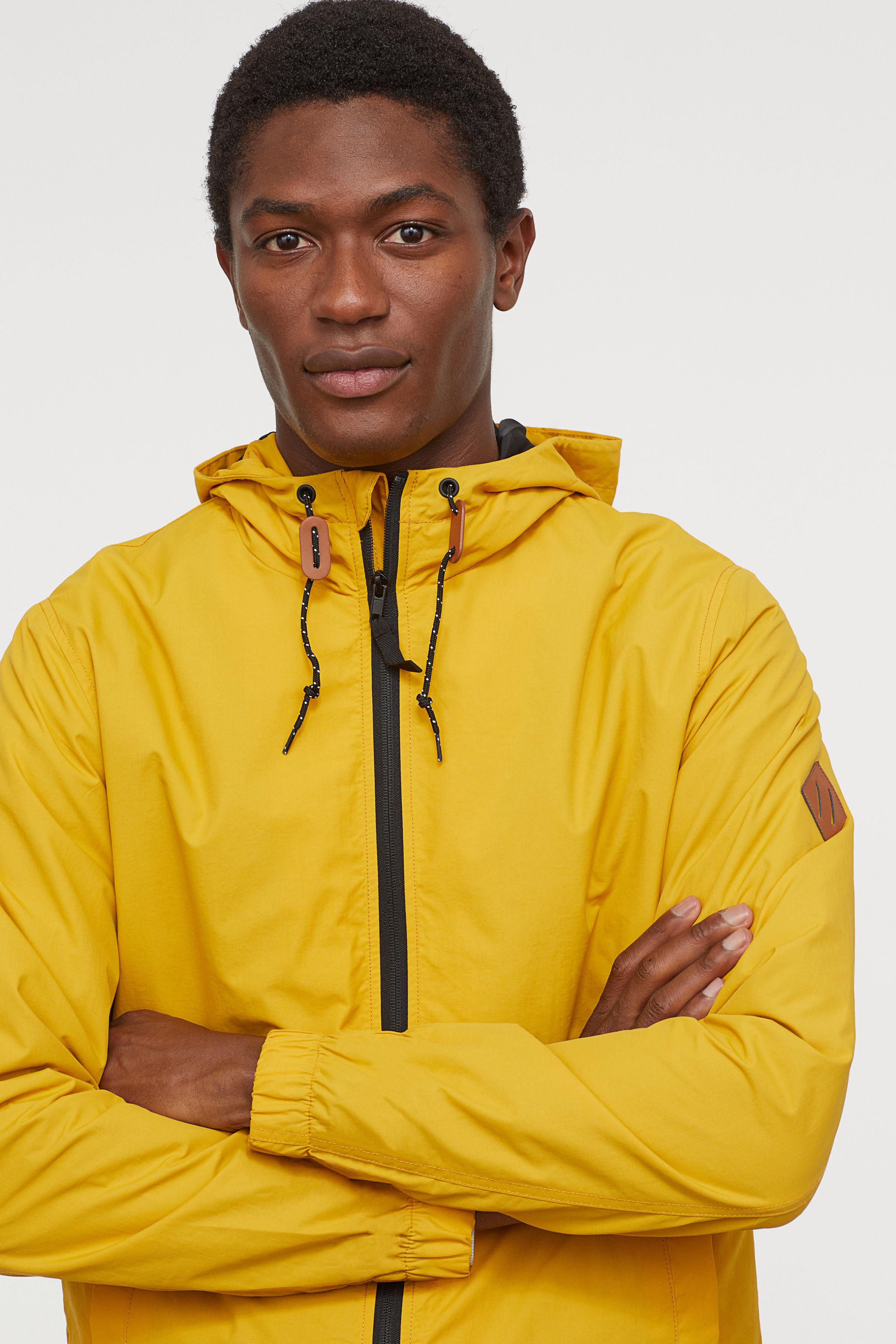 yellow nylon jacket