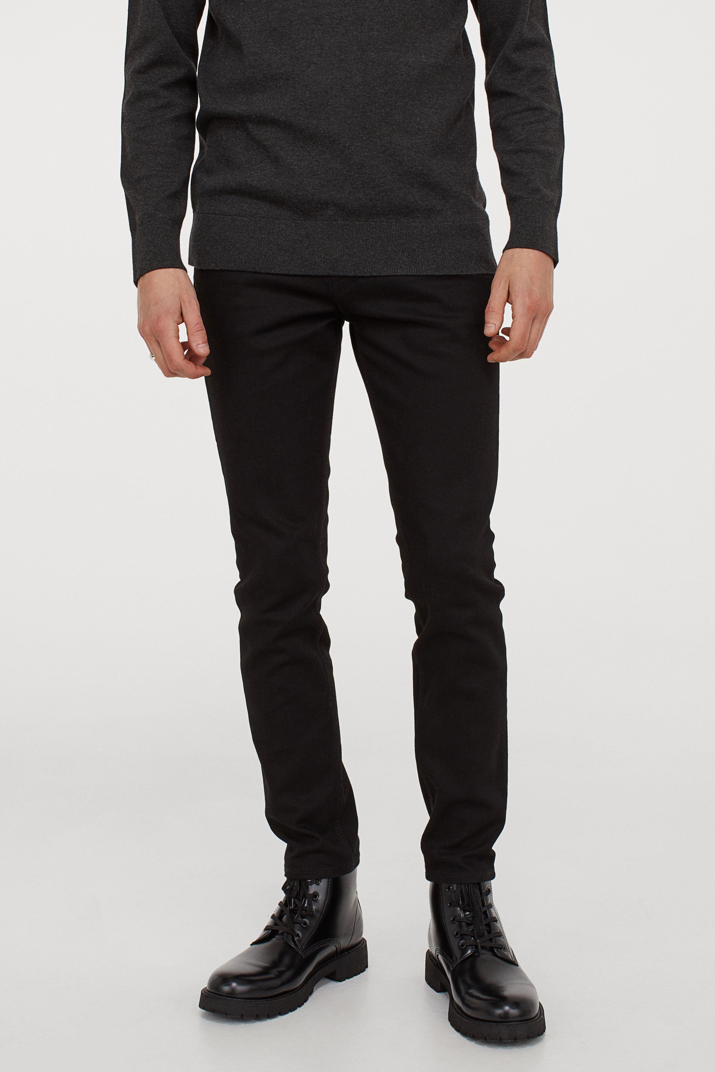 H&M Denim Skinny Jeans in Black for Men - Lyst