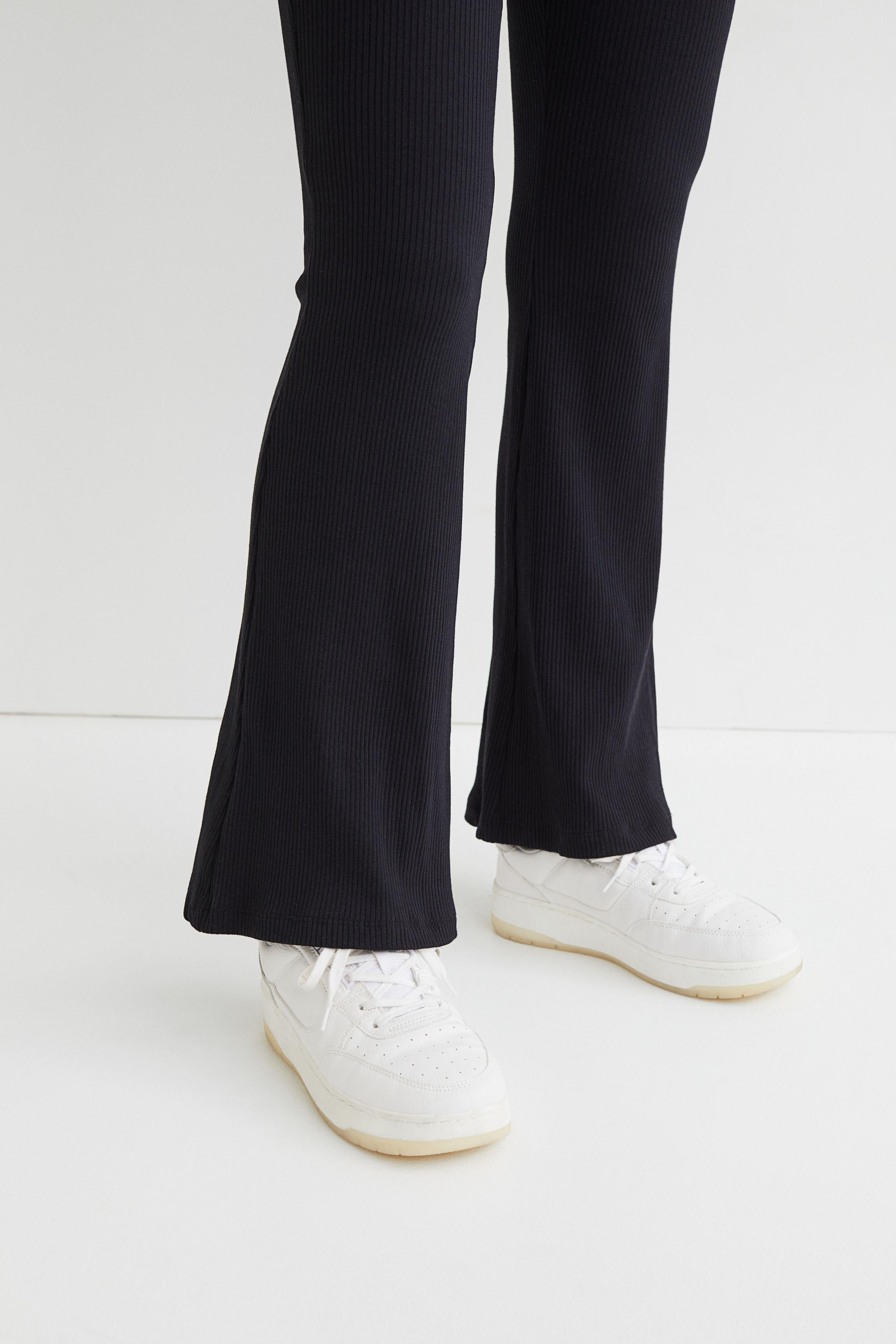 H\u0026M Ribbed Jersey Jazz Trousers in 
