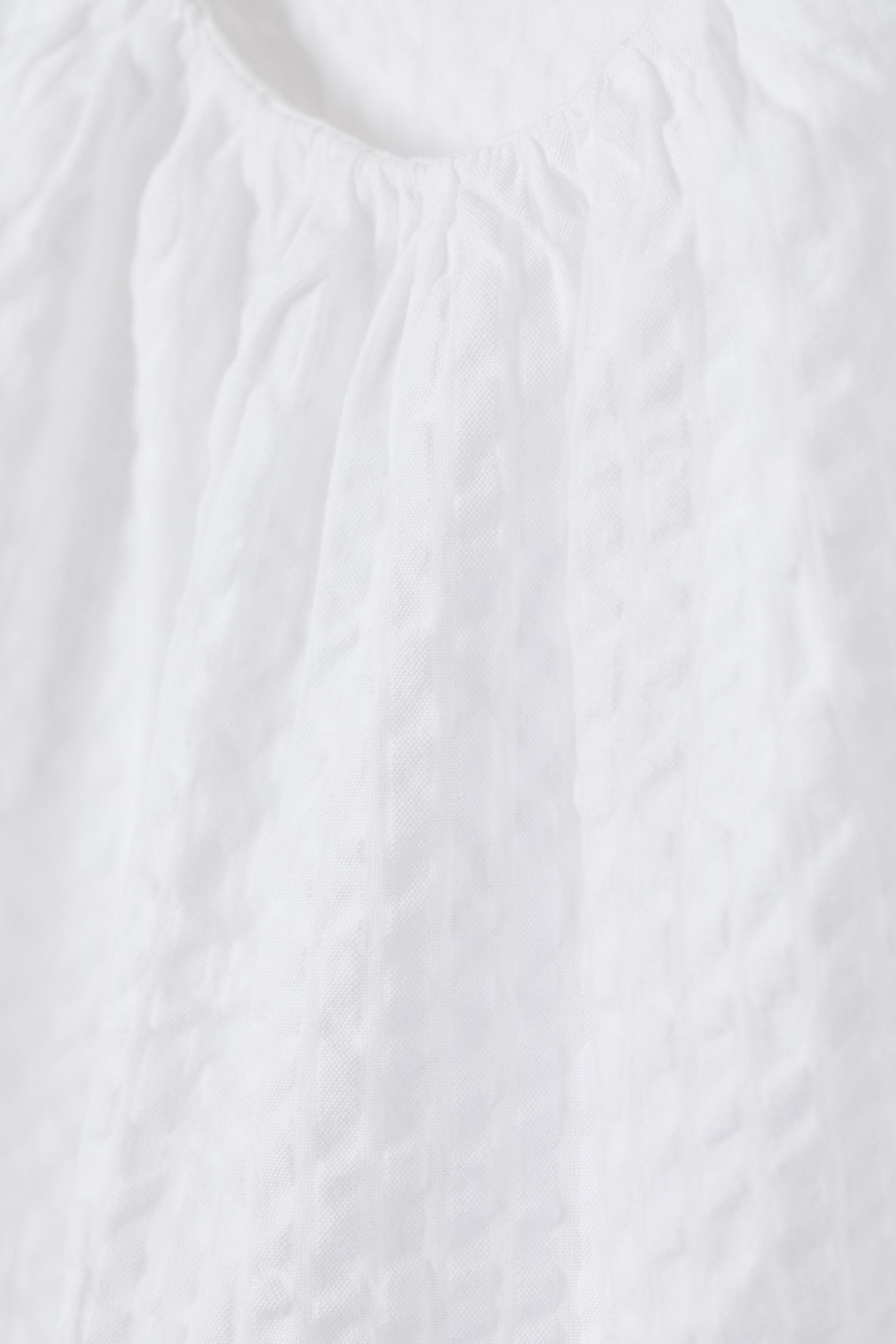 H&M Cotton Seersucker Blouse in White - Lyst