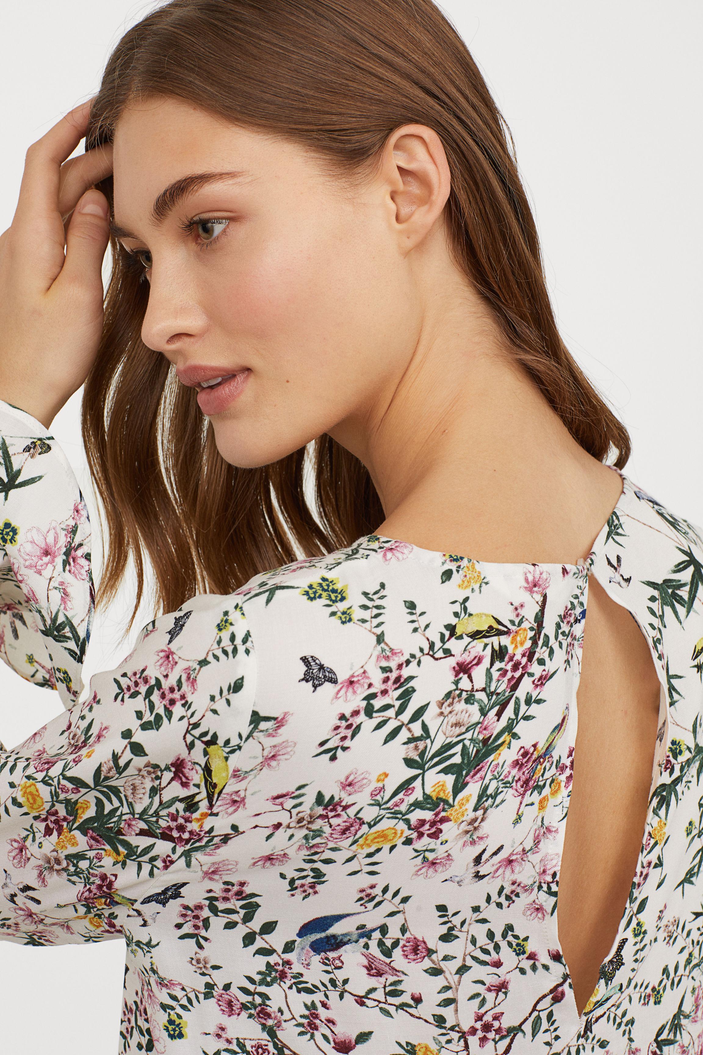 h&m flounce sleeve dress