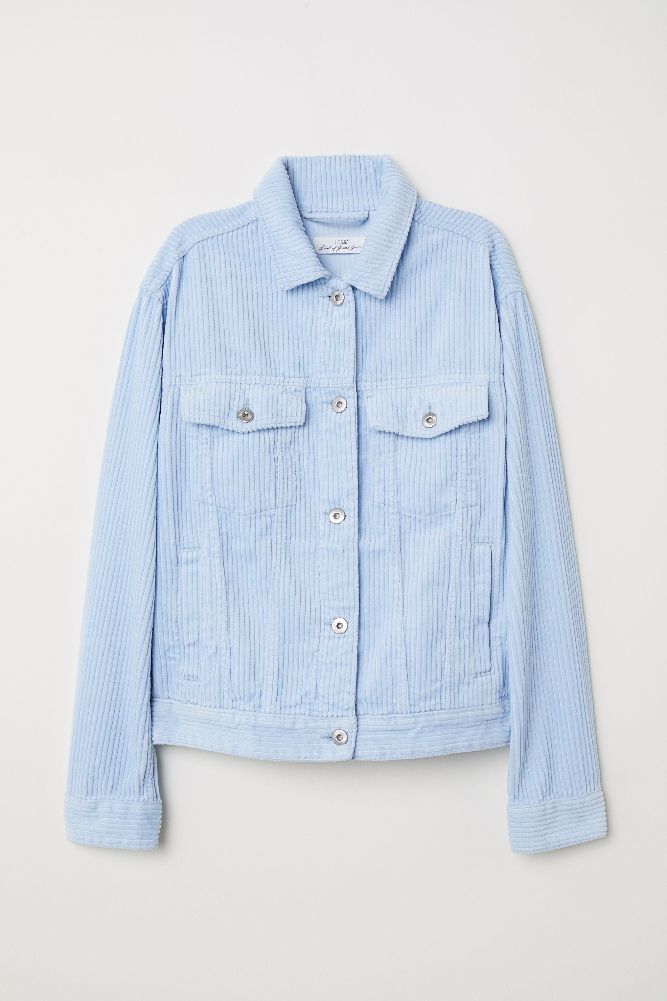 H&M Cotton Corduroy Jacket in Light Blue (Blue) | Lyst