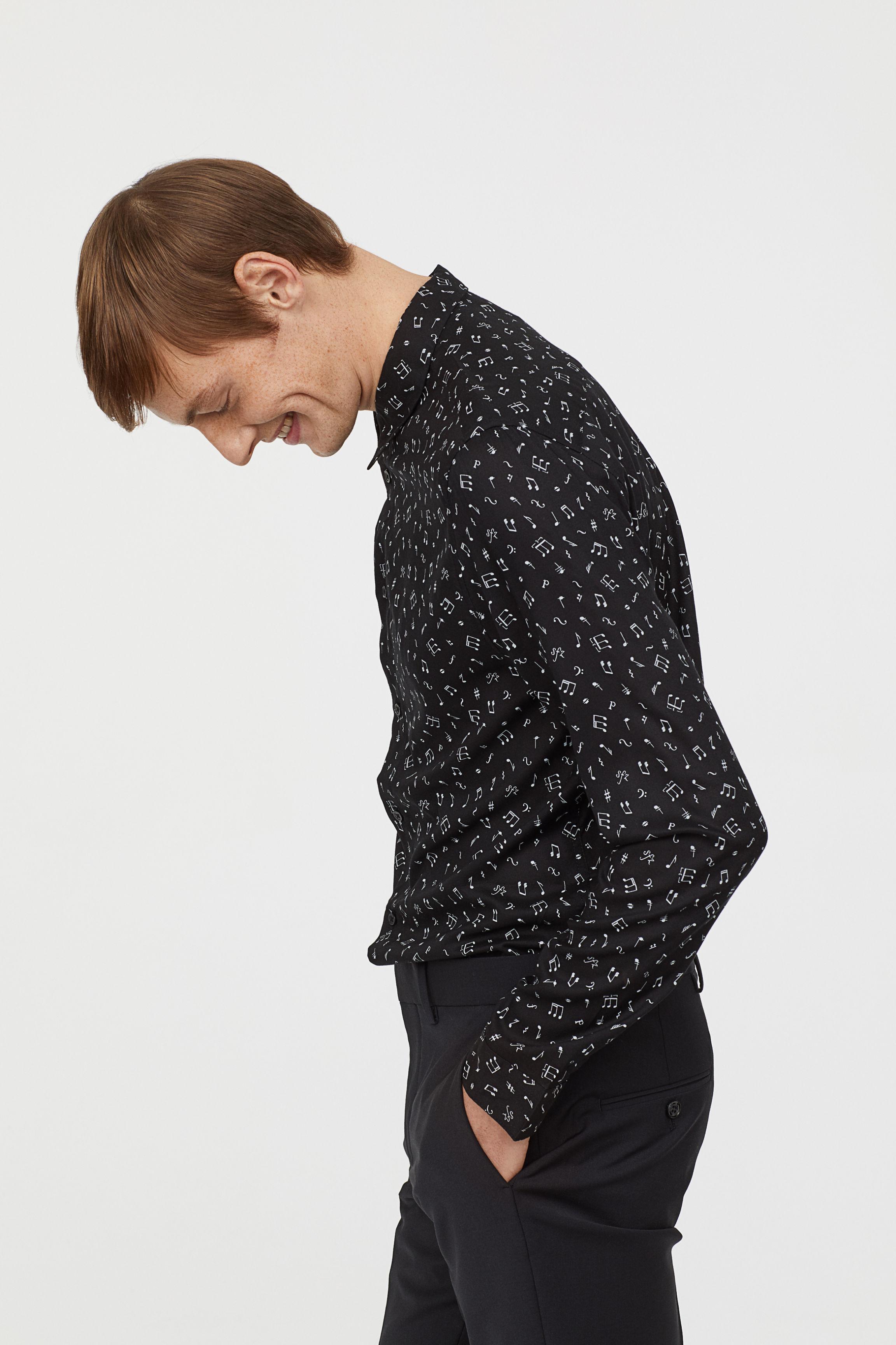 h&m viscose shirt mens