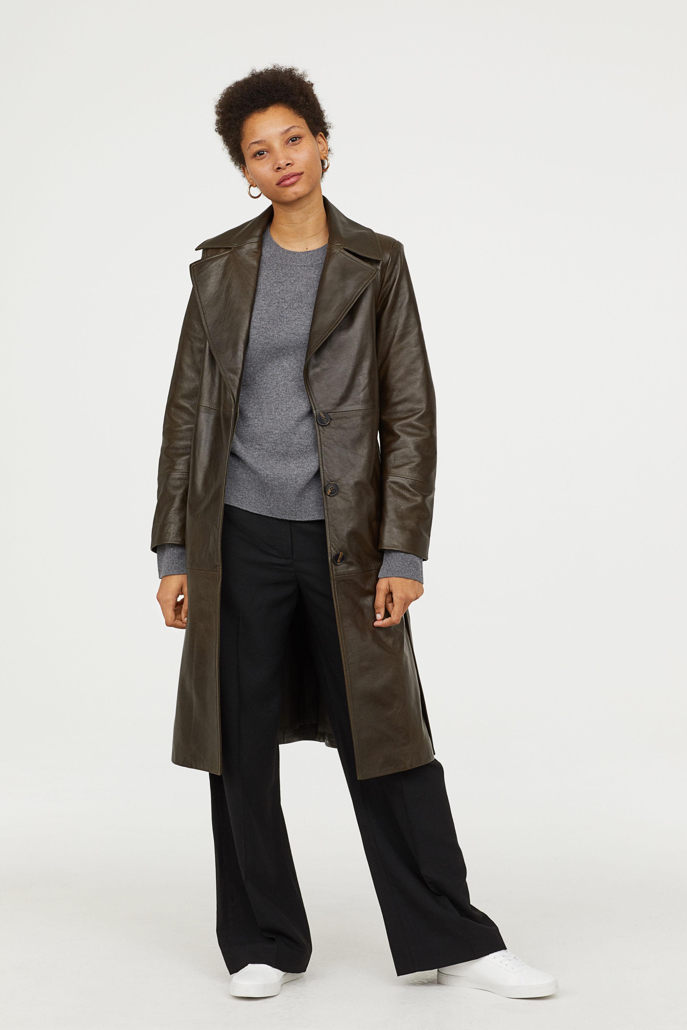 hm leather coat