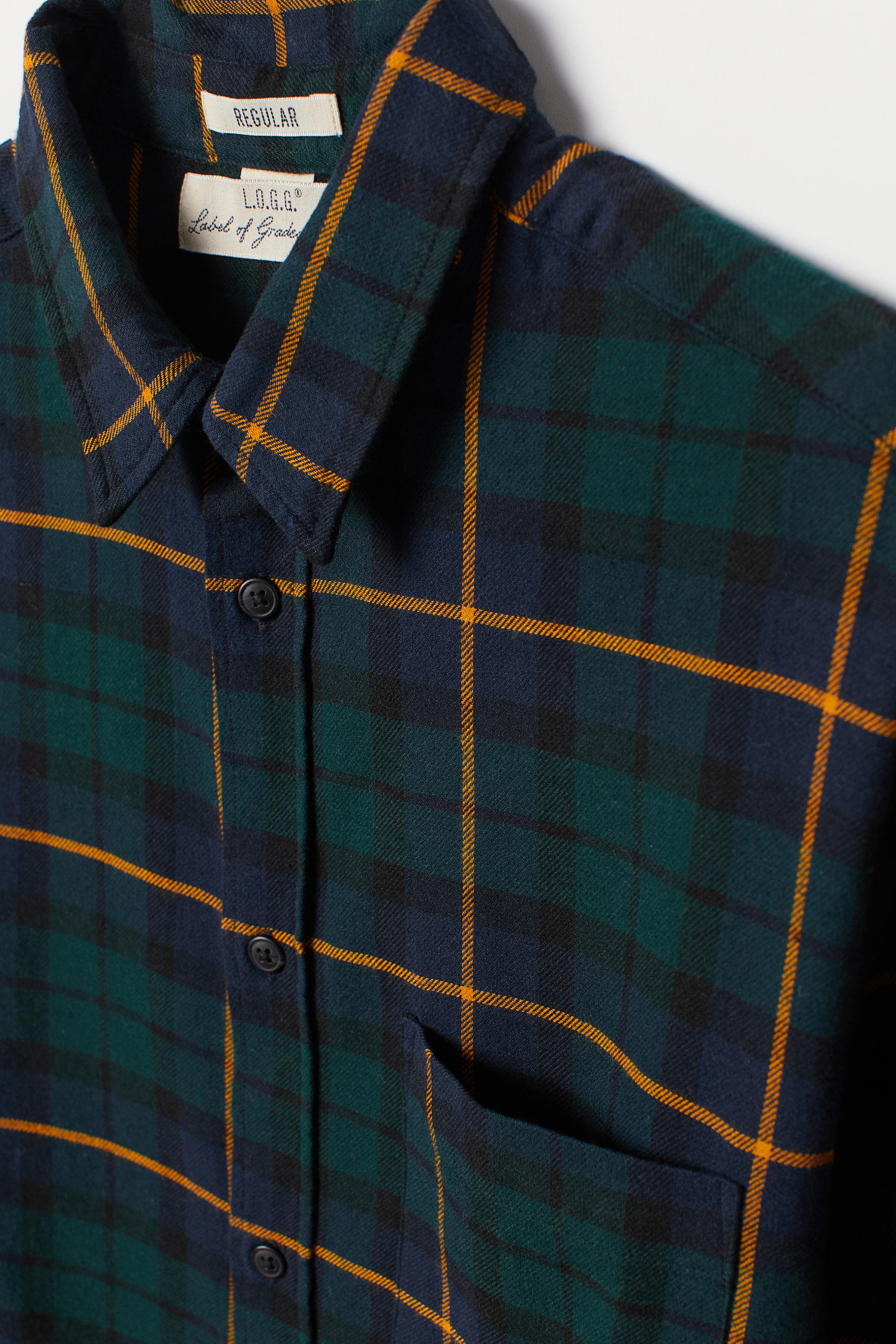 h&m green checked shirt