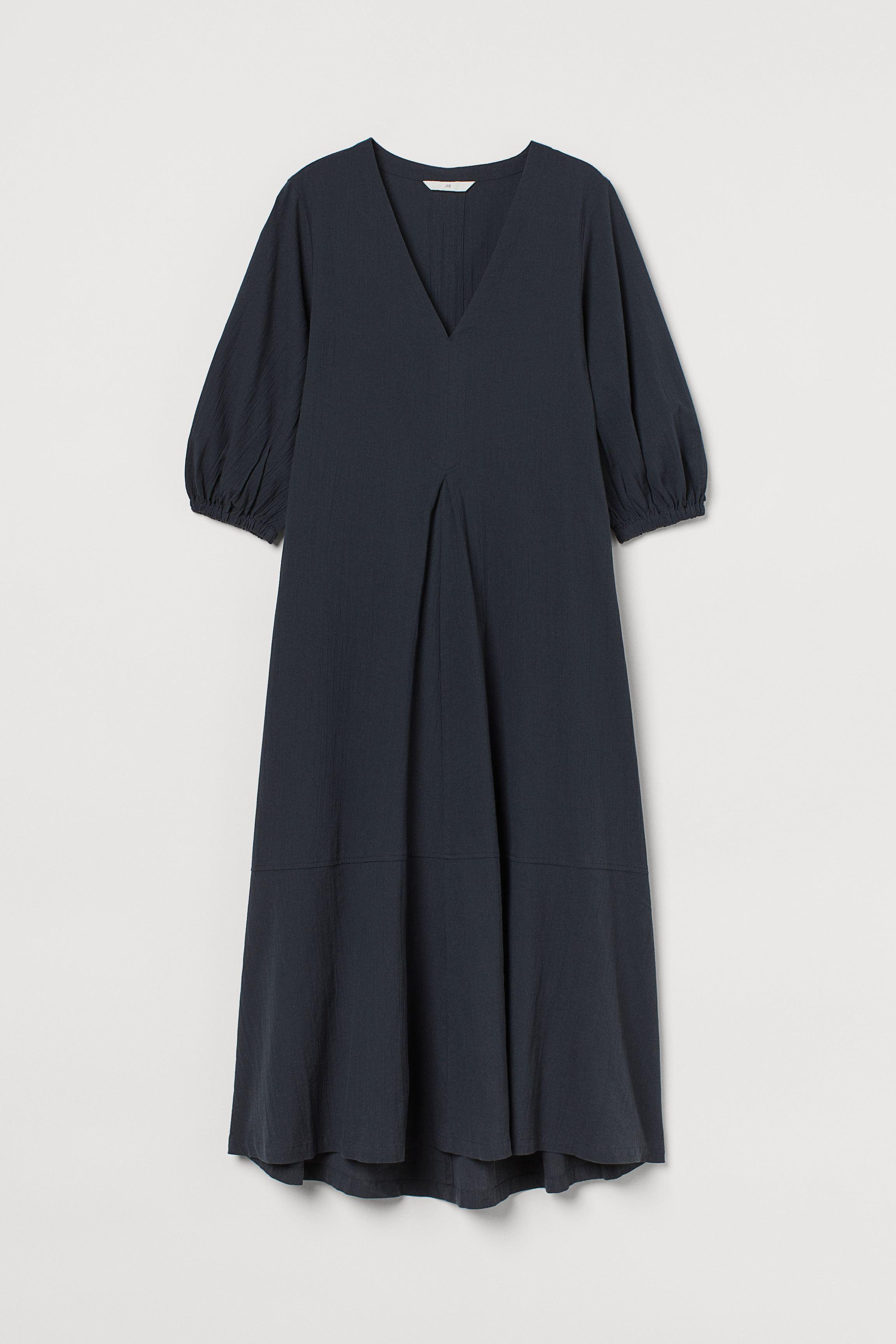 H\u0026M Wide Cotton Dress in Black | Lyst
