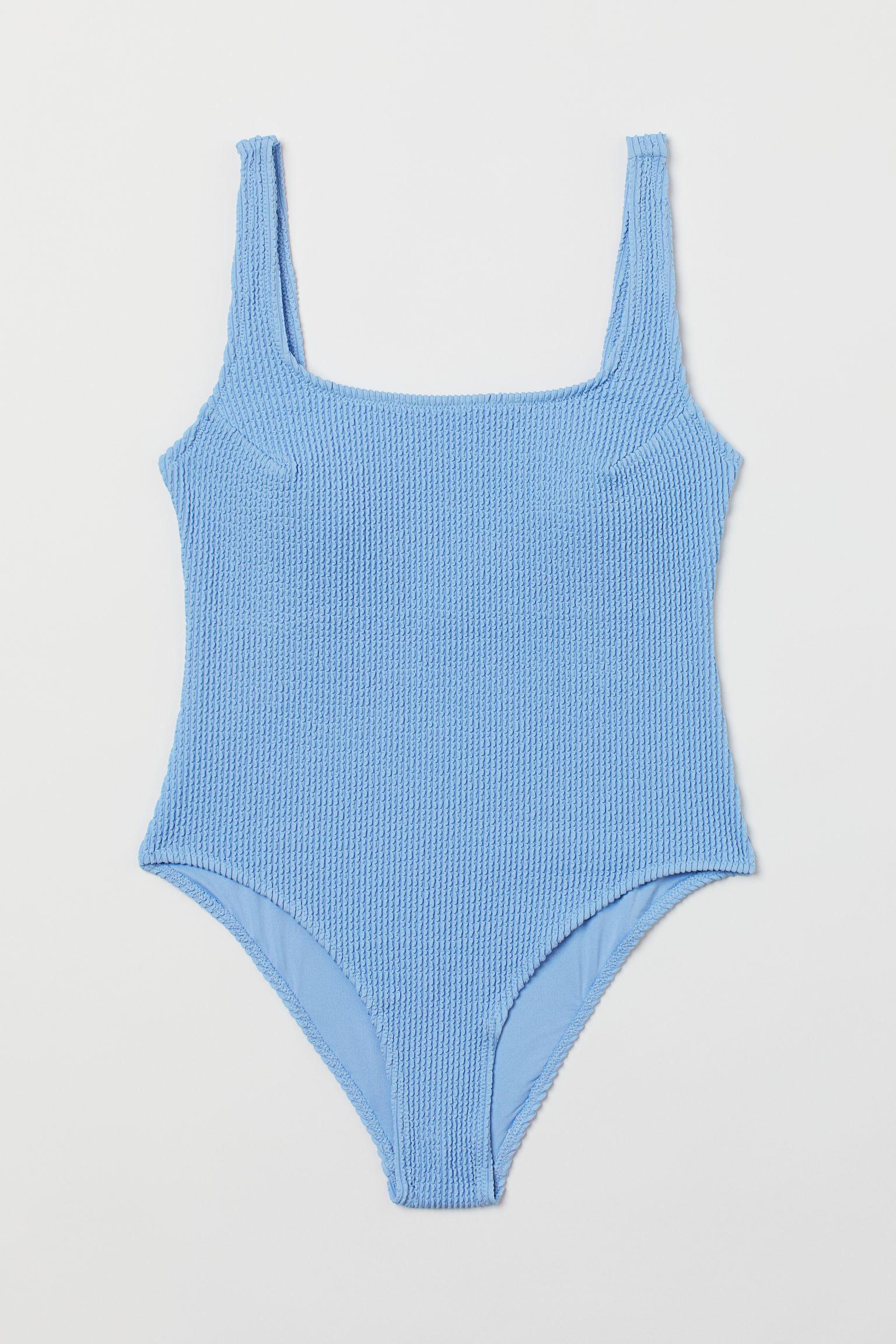 H&M High Leg Swimsuit in Blue | Lyst Canada