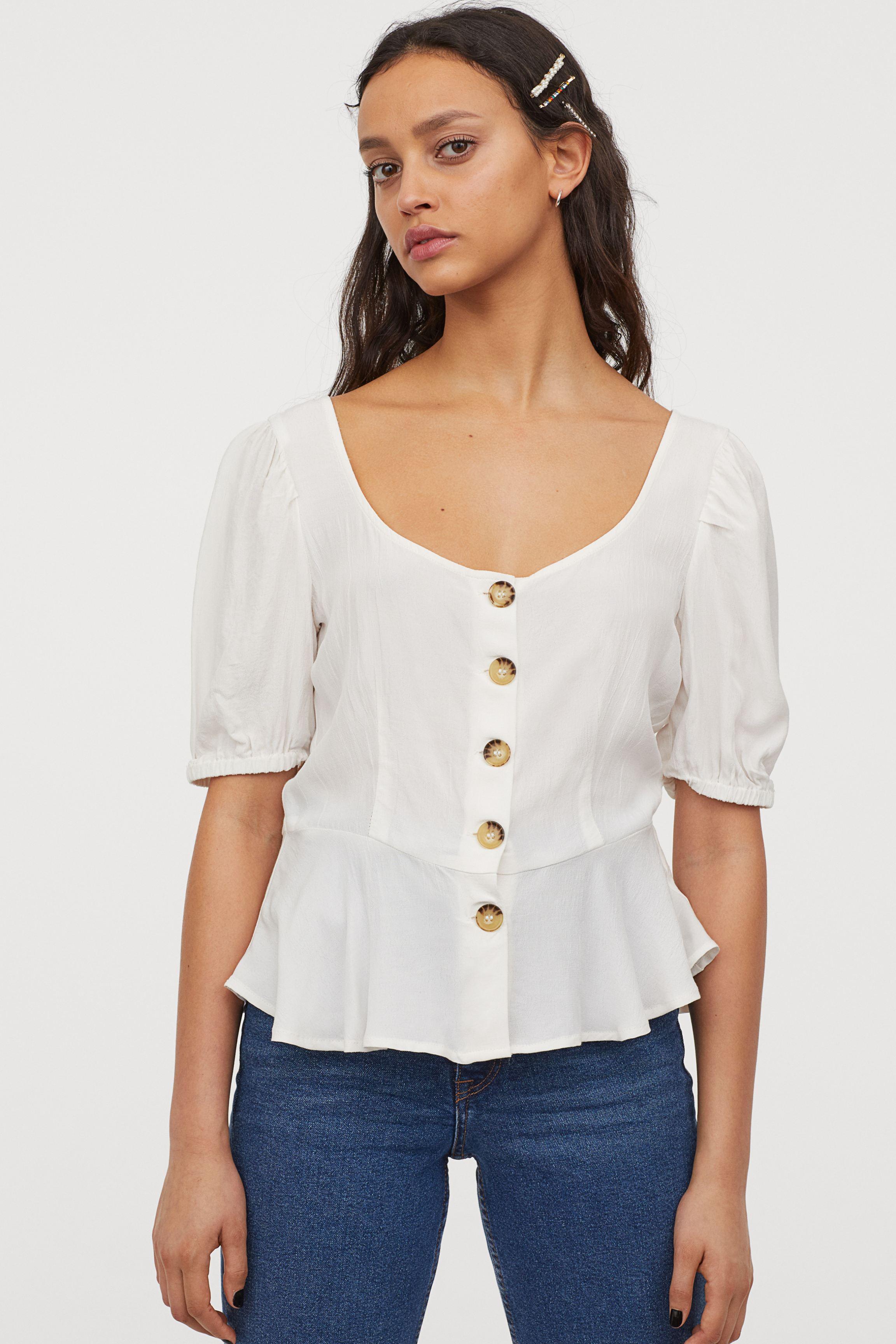 tie front chiffon blouse h&m