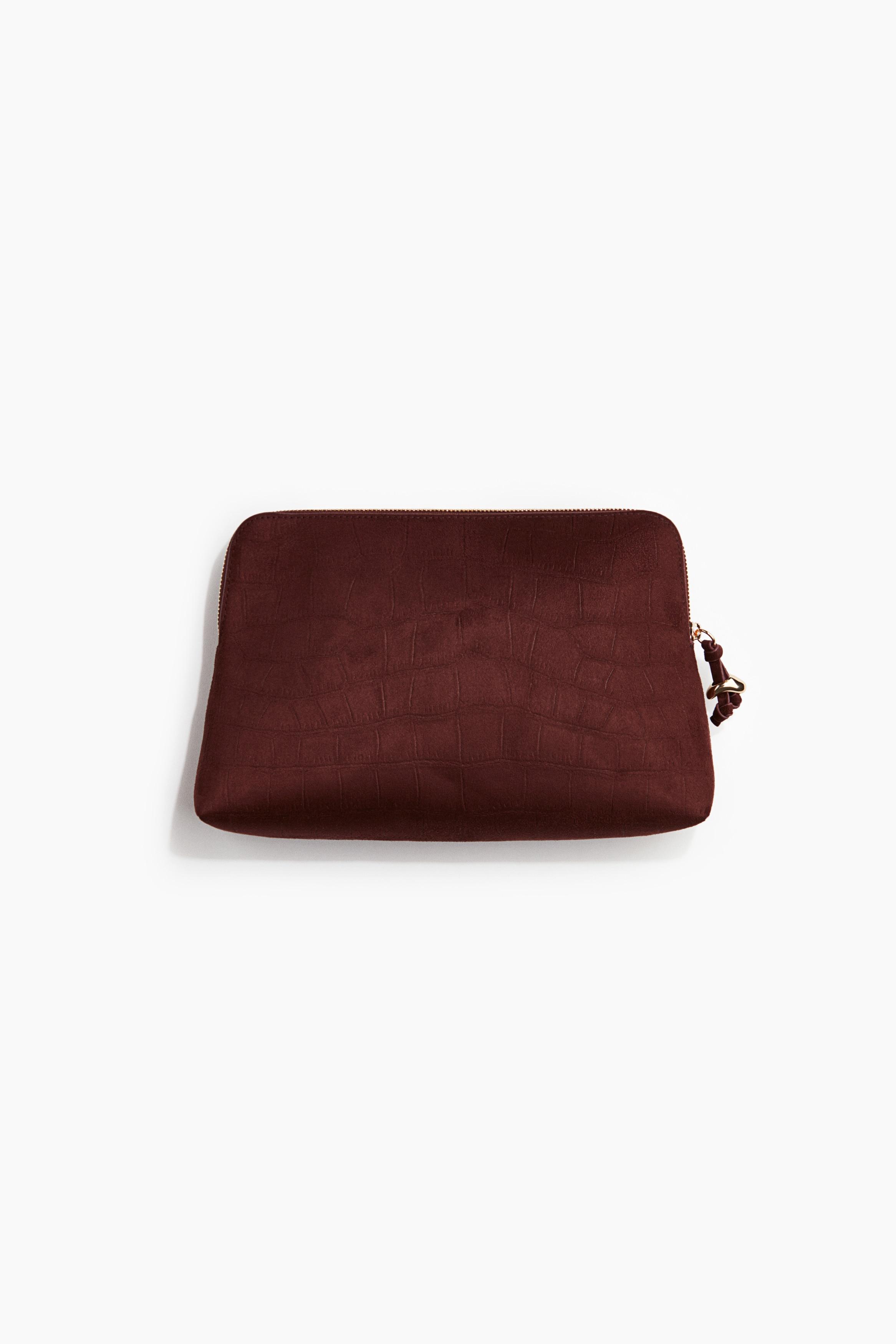 Sac En Paille Rouge H&M Occasion - Taille Moyen, Dimensions 47x26x14 Cm, Anses Doubles, Doublure Beige