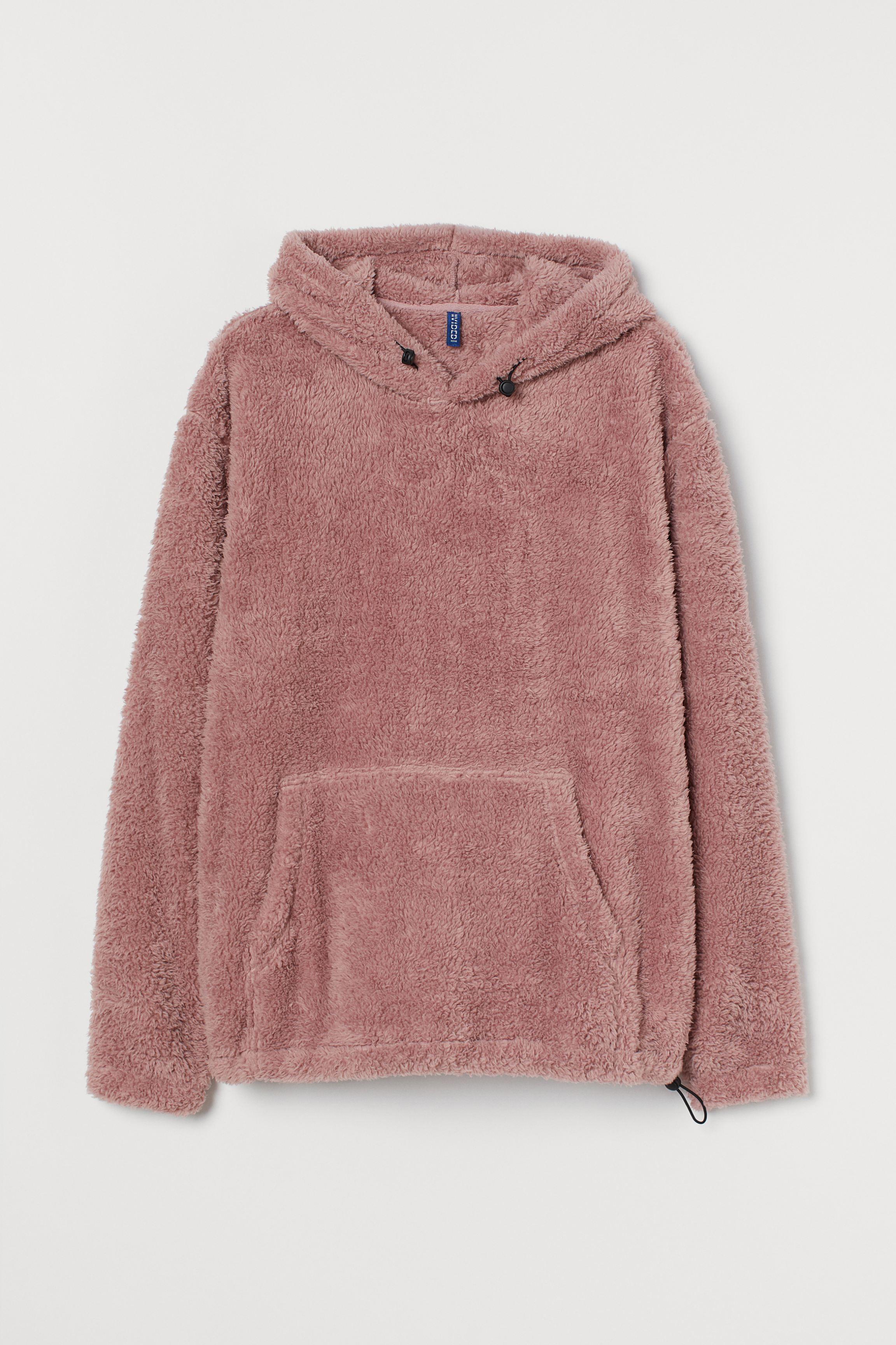 faux shearling hoodie mens