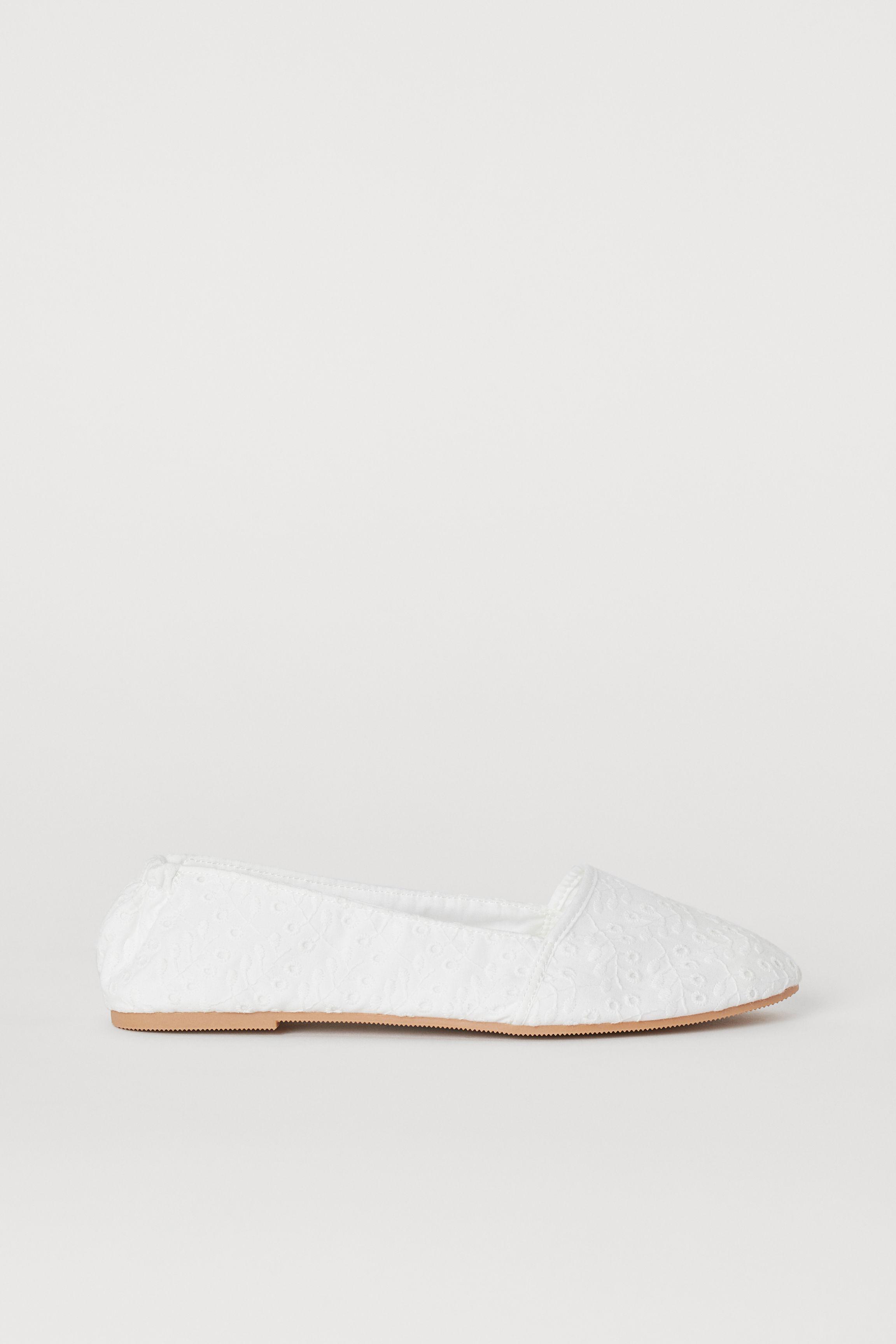 plain white ballet flats